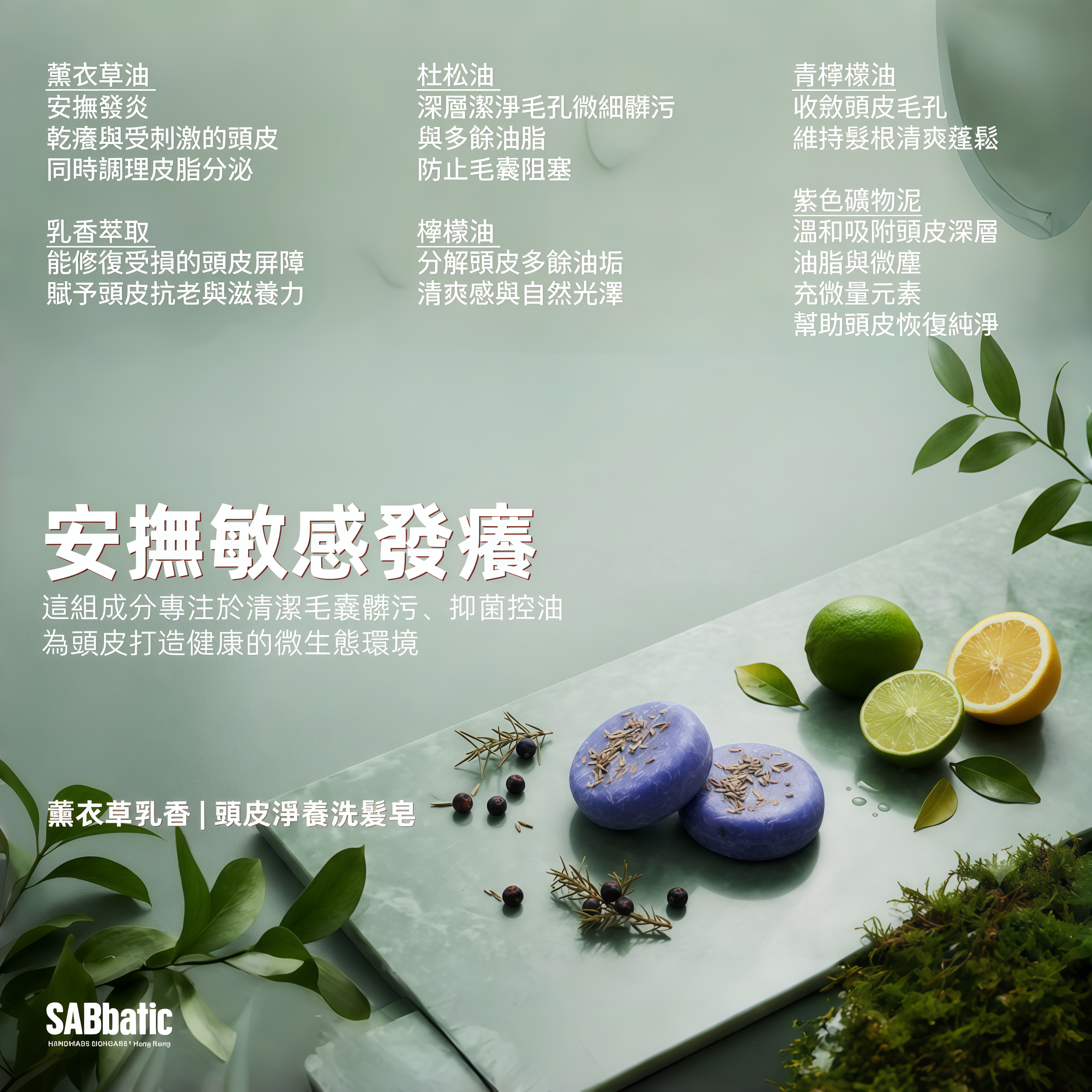 薰衣草乳香 | ​頭皮淨養洗髮皂~60g