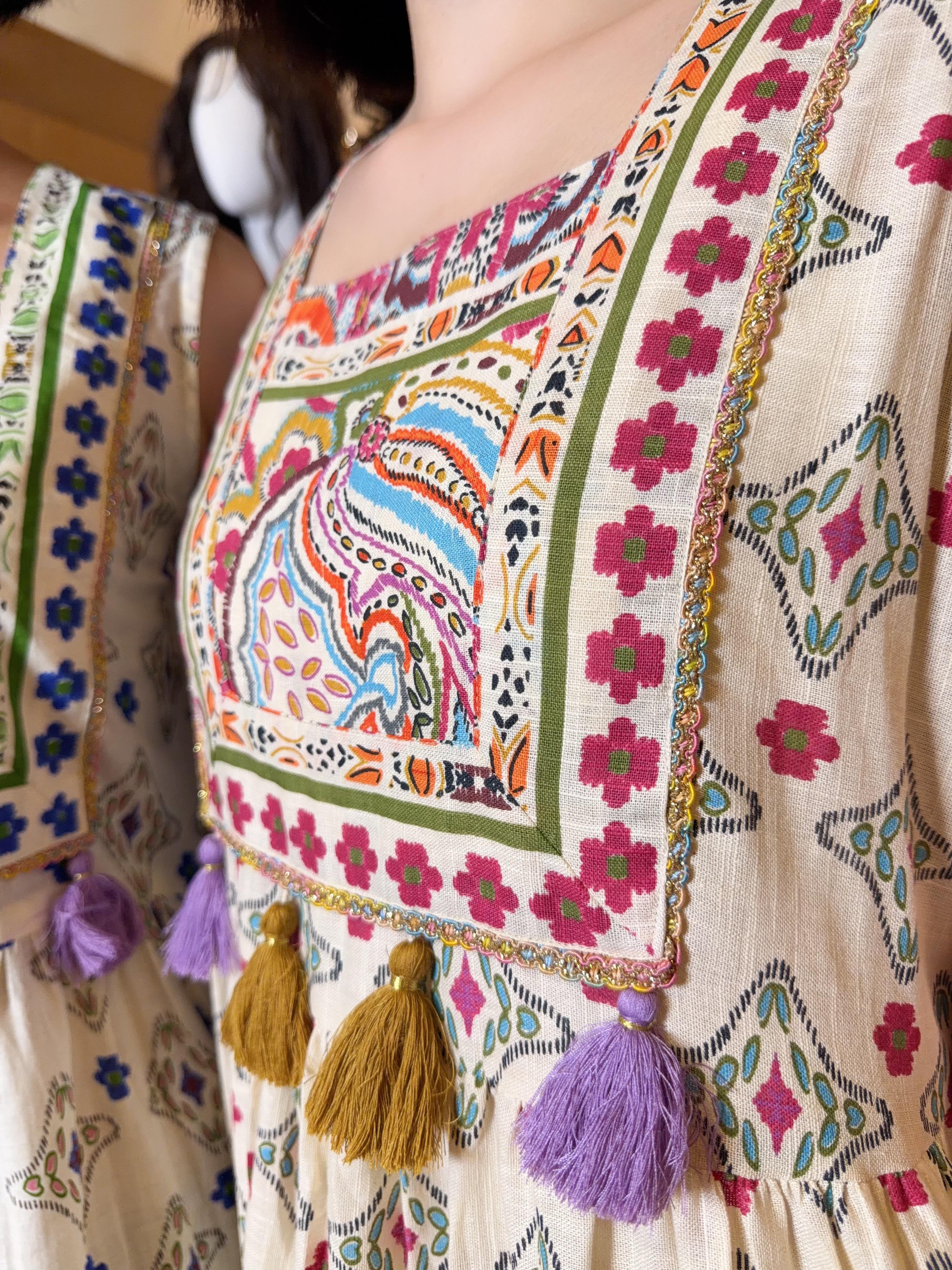 Orange 3-layer Paisley Soso Sleeveless OP #1137