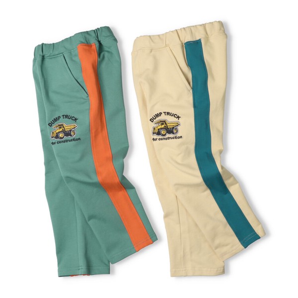 🆕【⭐訂購⭐】🇯🇵日本直送 側邊條紋 翻斗車刺繡圖案 抓絨長褲［2款選］🌀 [ELAA-0282][260228]