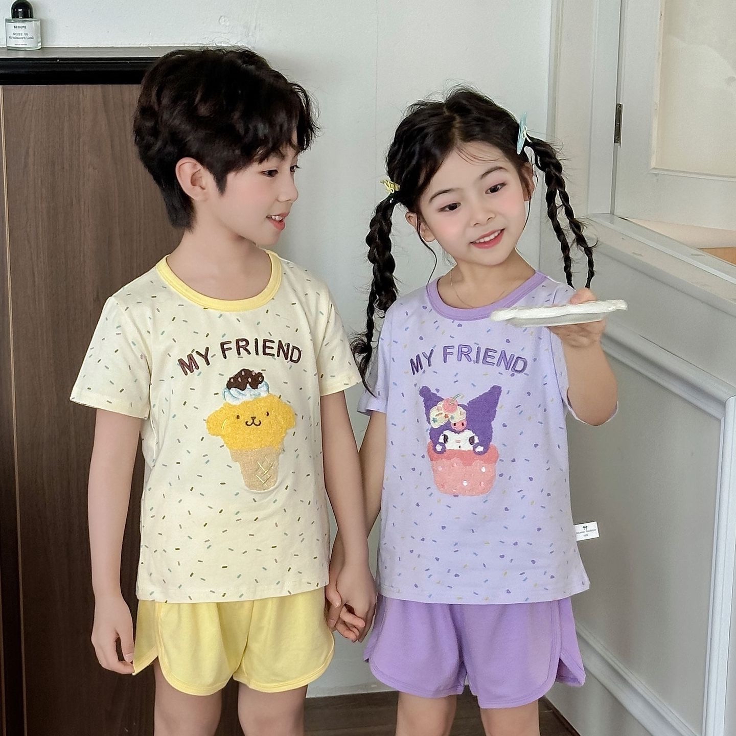夏日新款刺繡卡通家居服