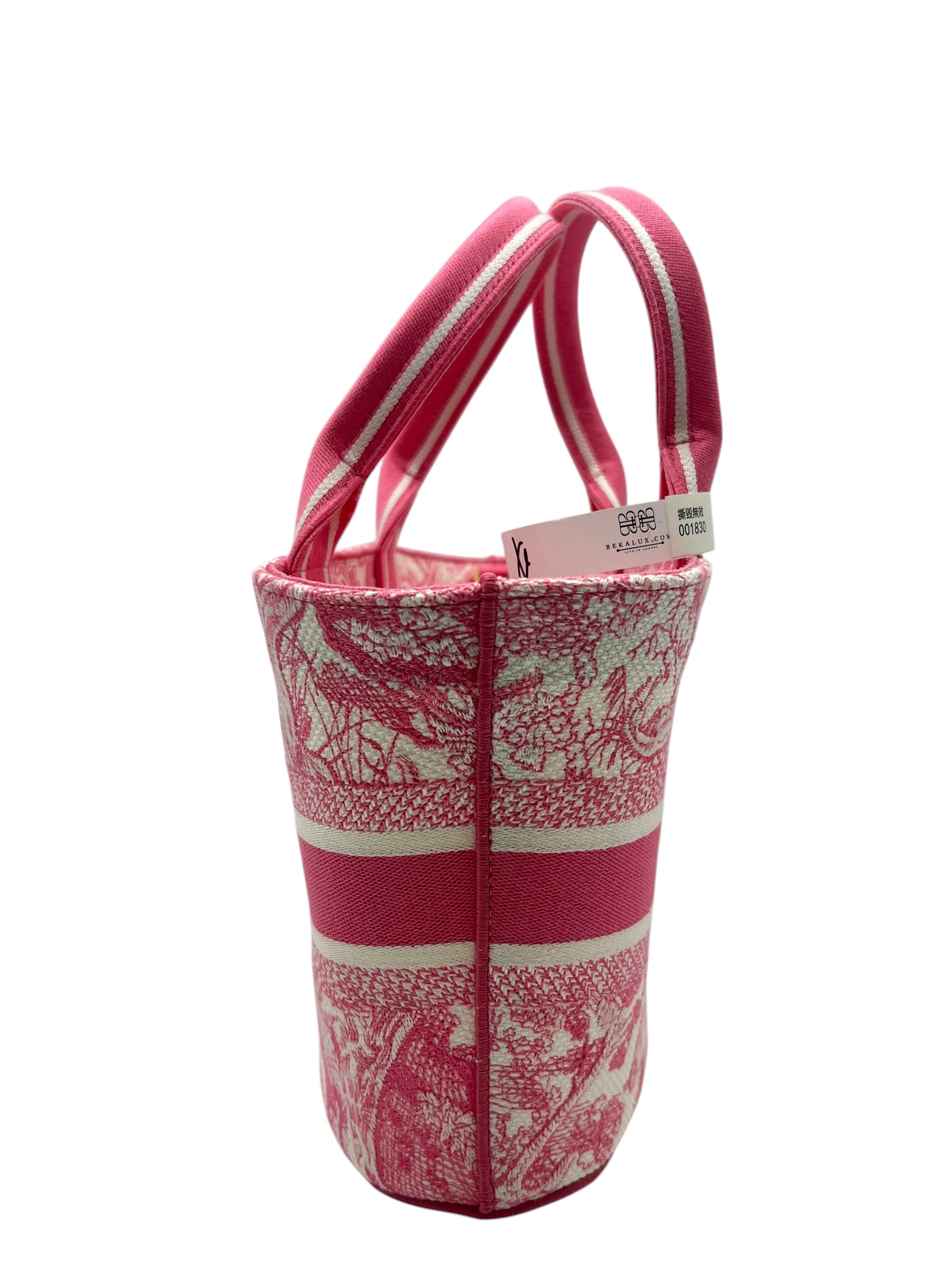 Unused Item DIOR Canvas Embroidered Dioriviera Toile De Jouy Panier Chapeau Tote Peony Pink / Product Code: 26060701