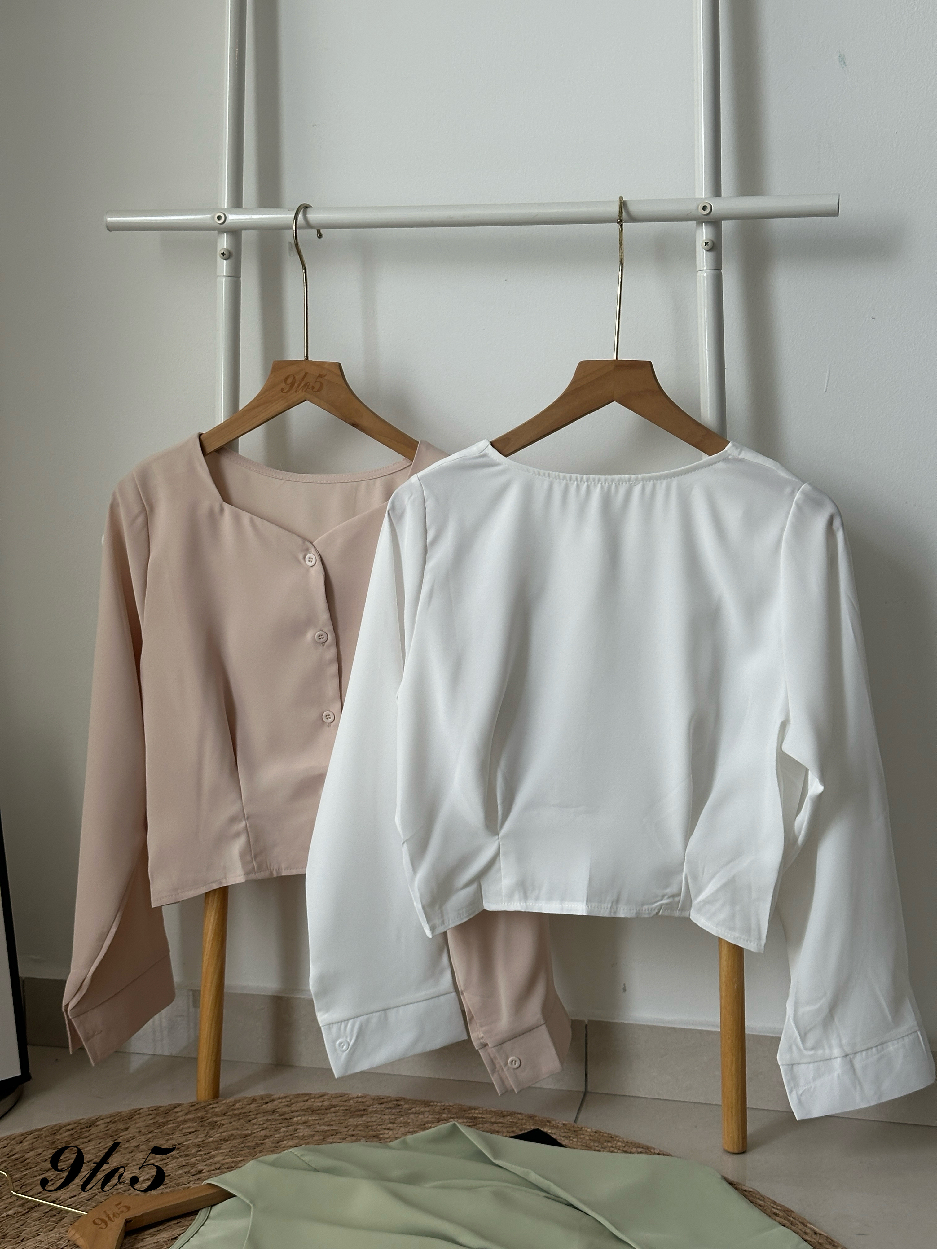 T4049 Long Sleeve Square Neck Top - 4 Colors 