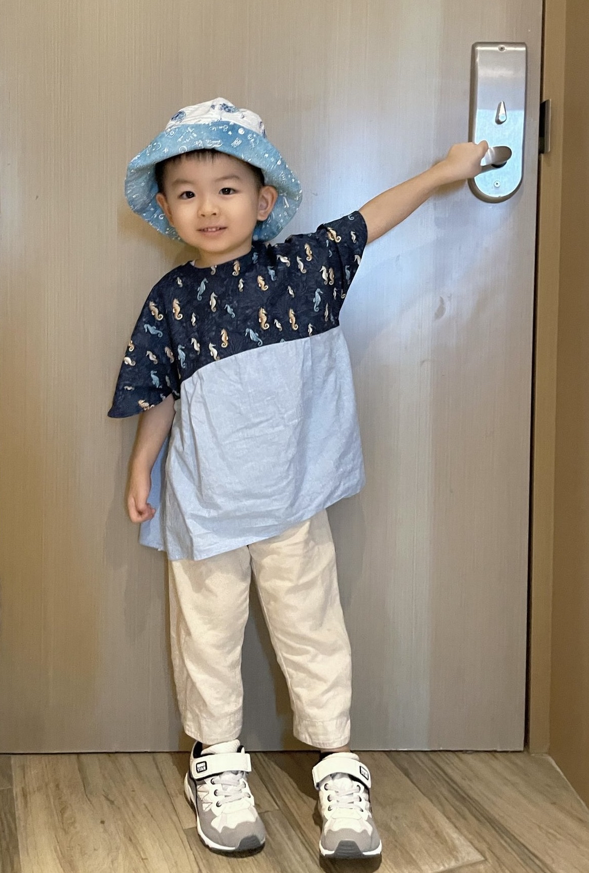 月相拼接寬鬆上衣（Size: S）