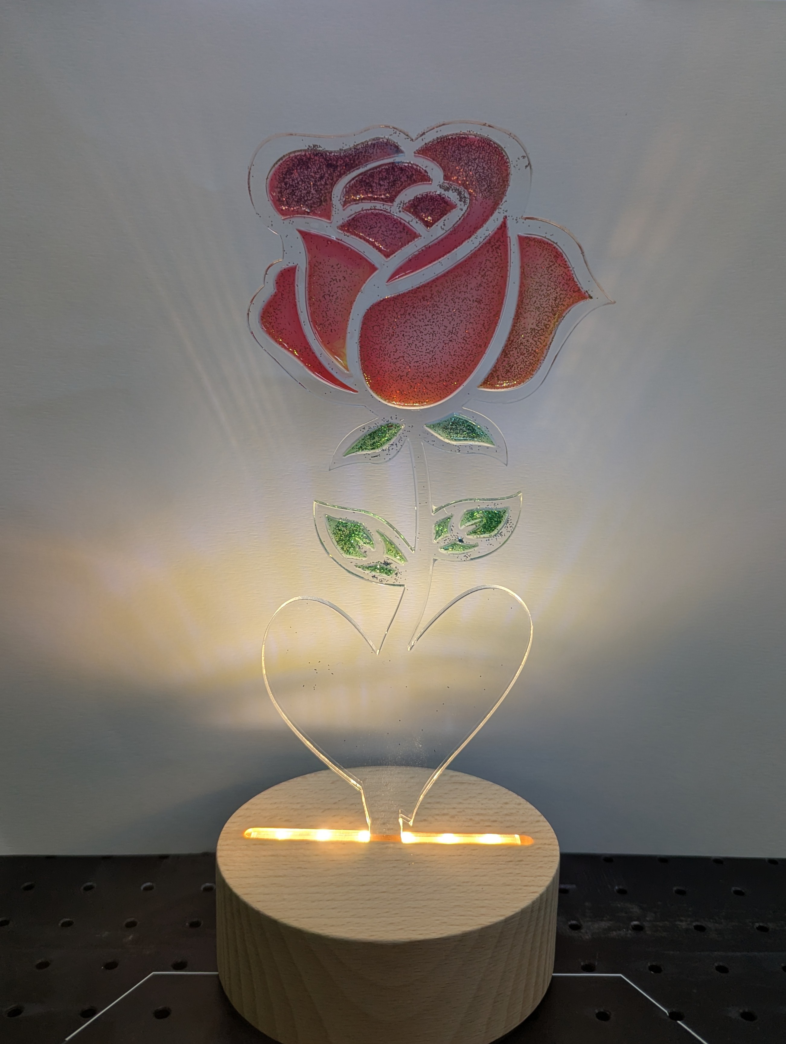 水筆仔-母親節玫瑰心意燈牌座-MOM2003