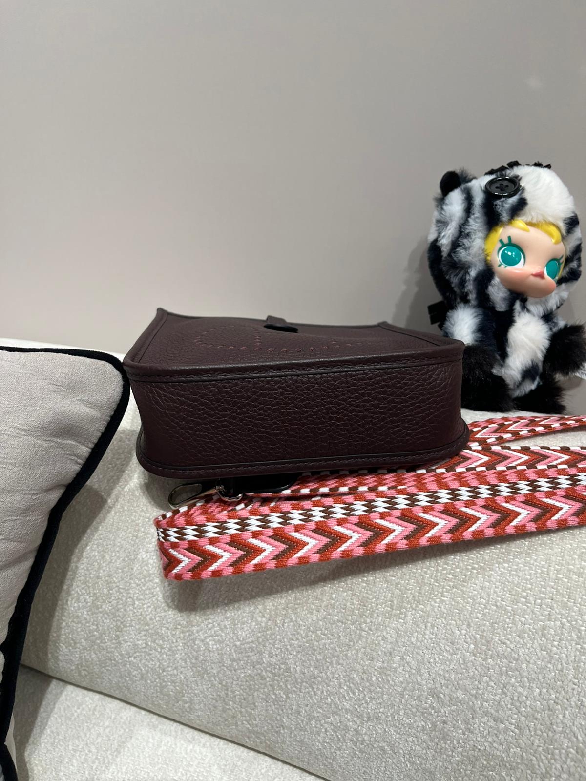 Hermes Mini Evelyne 馬鞍紅編織帶 Stamp U 100%Authentic, 98%New ✅收據副本✅Dust bag ✅Box