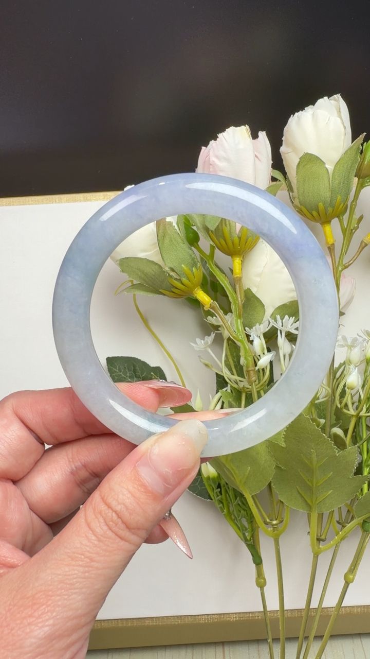 54圈口冰莫奈翡翠手镯 opt 54-8.5-8.5mm