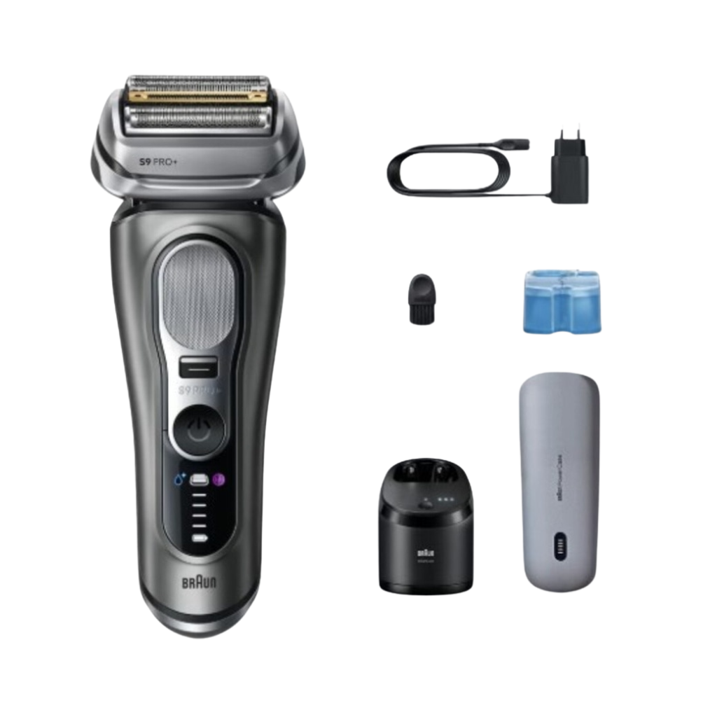 BRAUN 百靈 Series 9 Pro+ 9675cc 乾濕兩用電鬚刨 連自動清洗座+無線充電盒 香港行貨