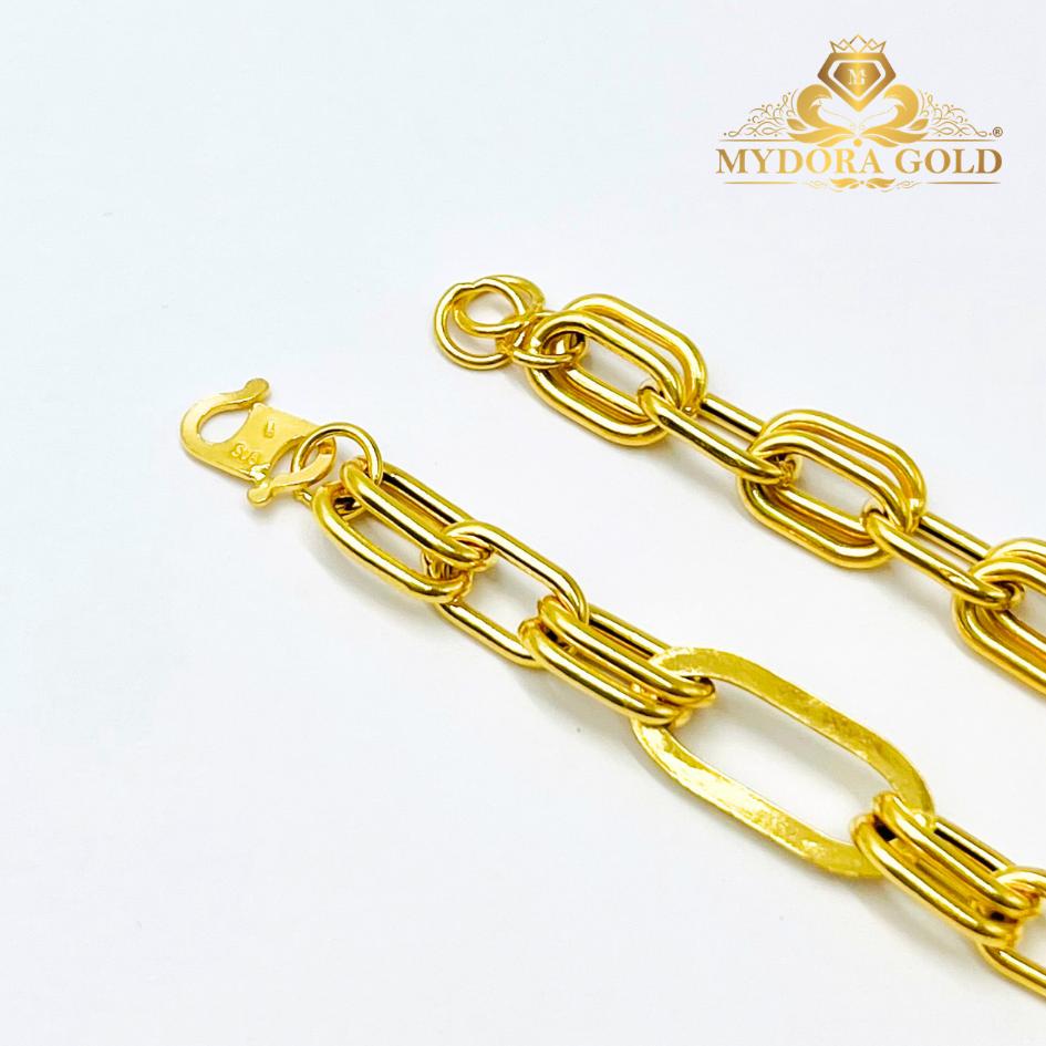 MYDORA Rantai Tangan Fesyen Paperclip + Double Chain l EMAS 916/22K