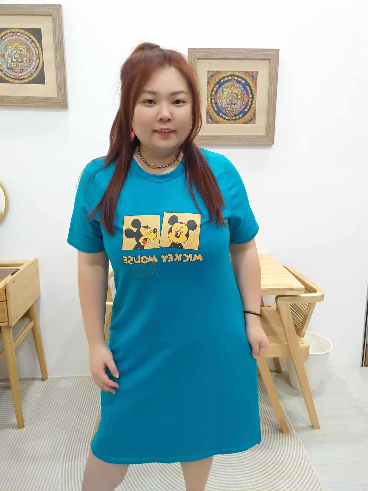 OTB06 BE#06-502463 米奇拼图圆领连衣裙