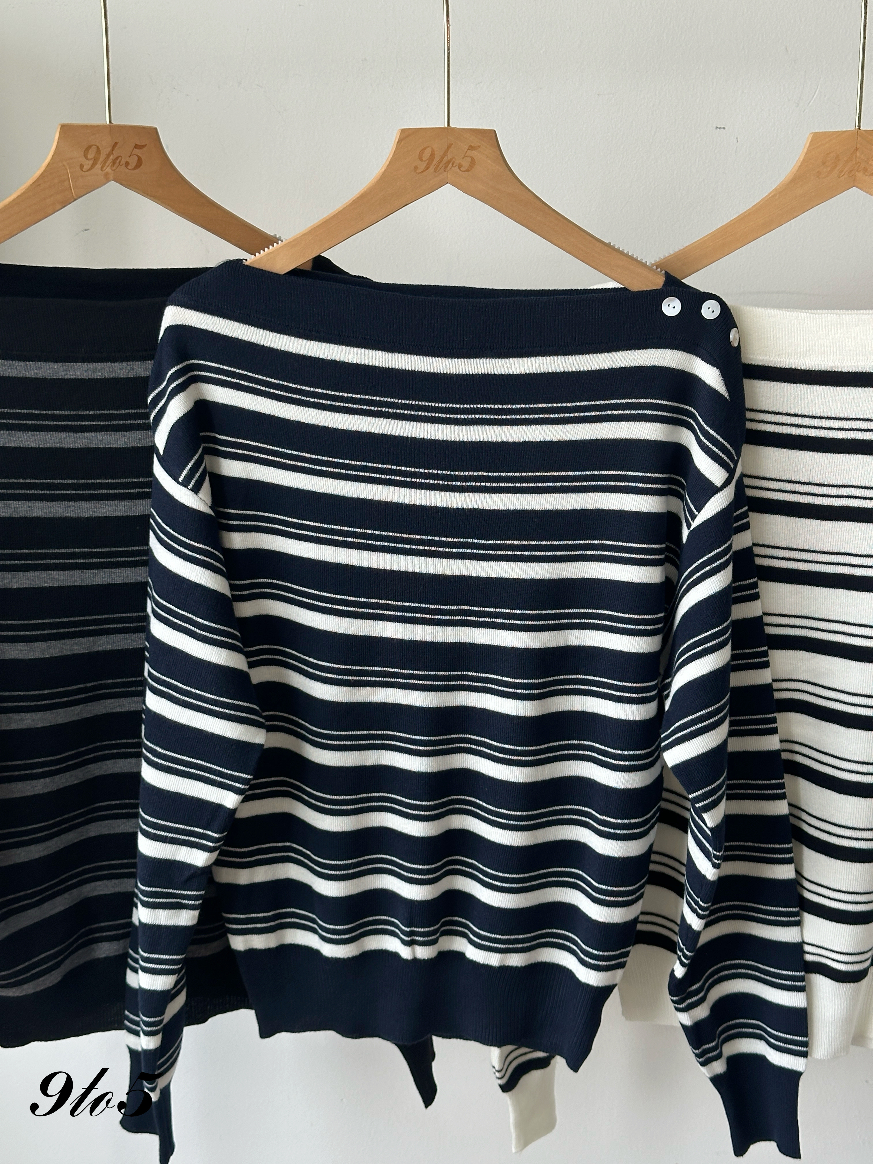 T4224 Off Shoulder Stripe Top - 3 Colors 