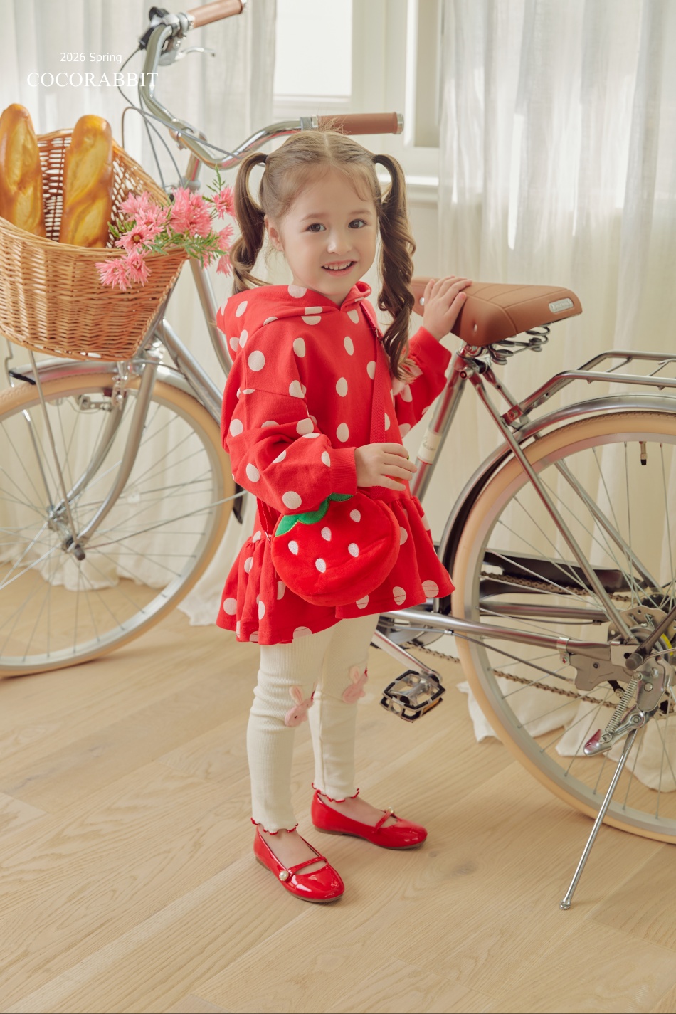 波點連身裙 / 兔仔 Legging