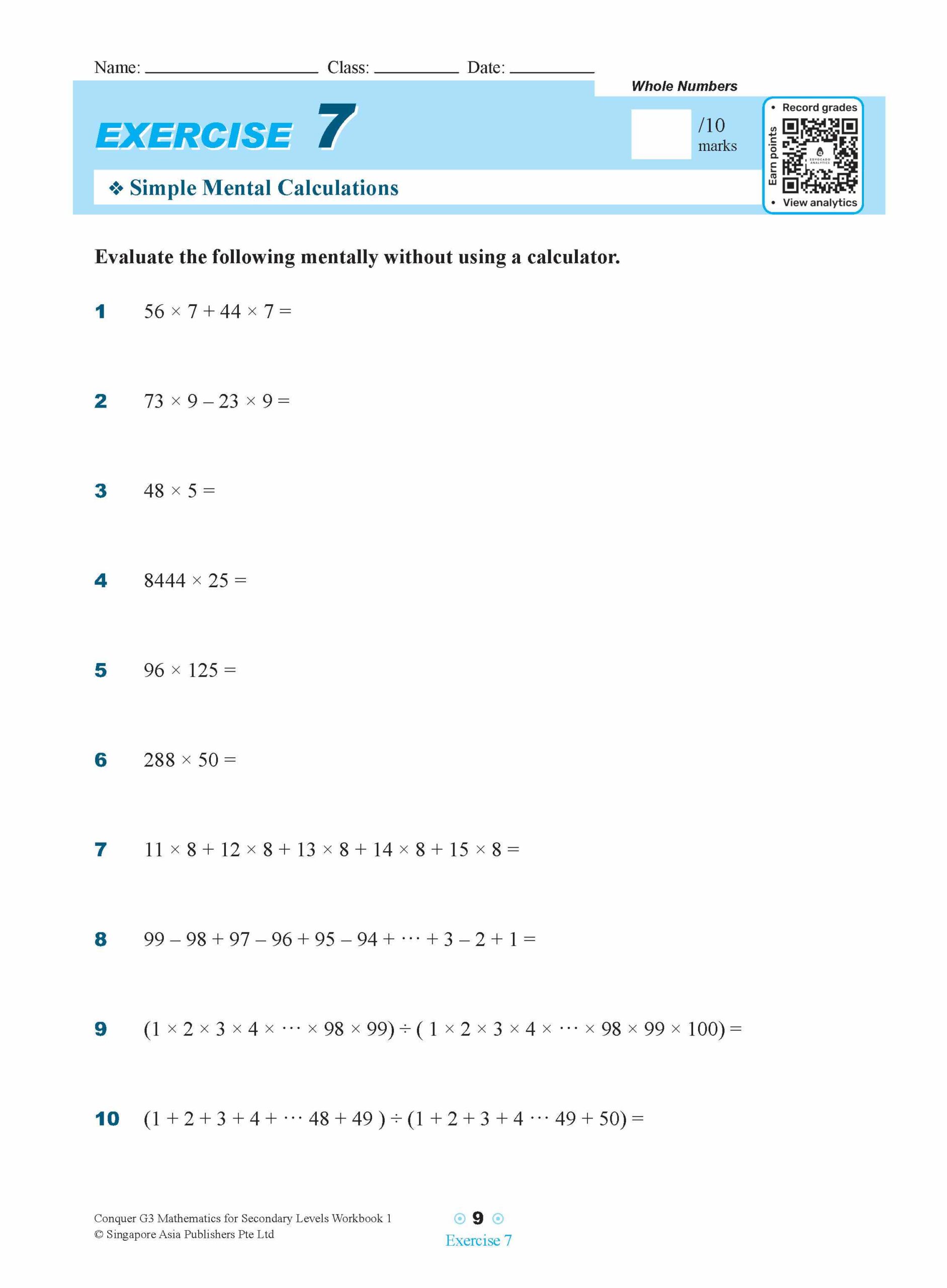 Conquer G3 Mathematics for Secondary 1 