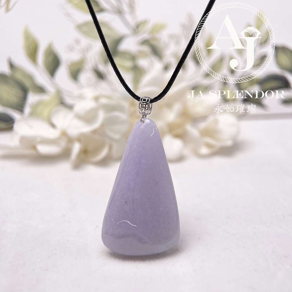 JNK-213 天然翡翠A玉 冰潤紫羅蘭隨形18K金吊墜