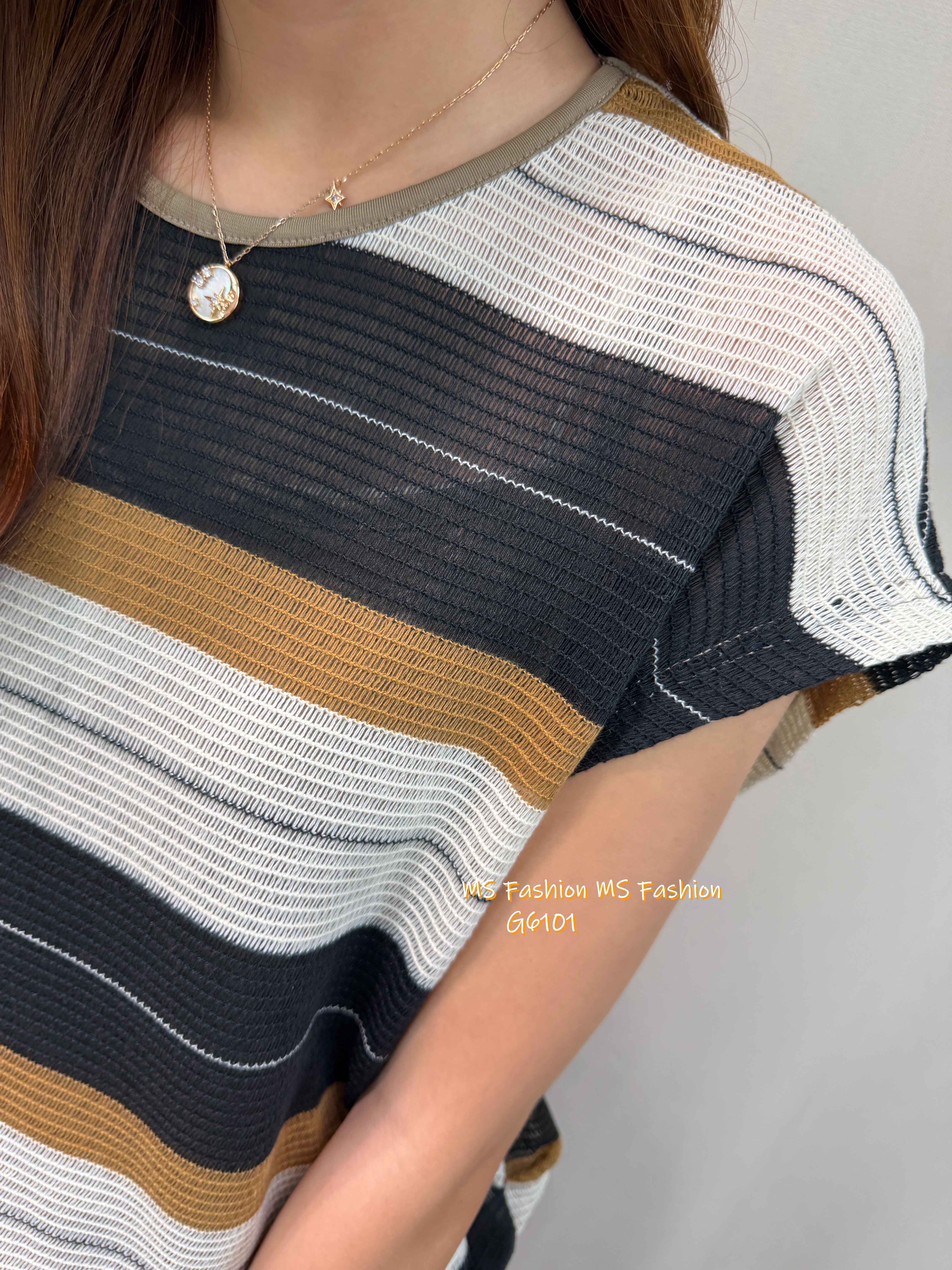 G6101 韓國🇰🇷靚色橫間top set