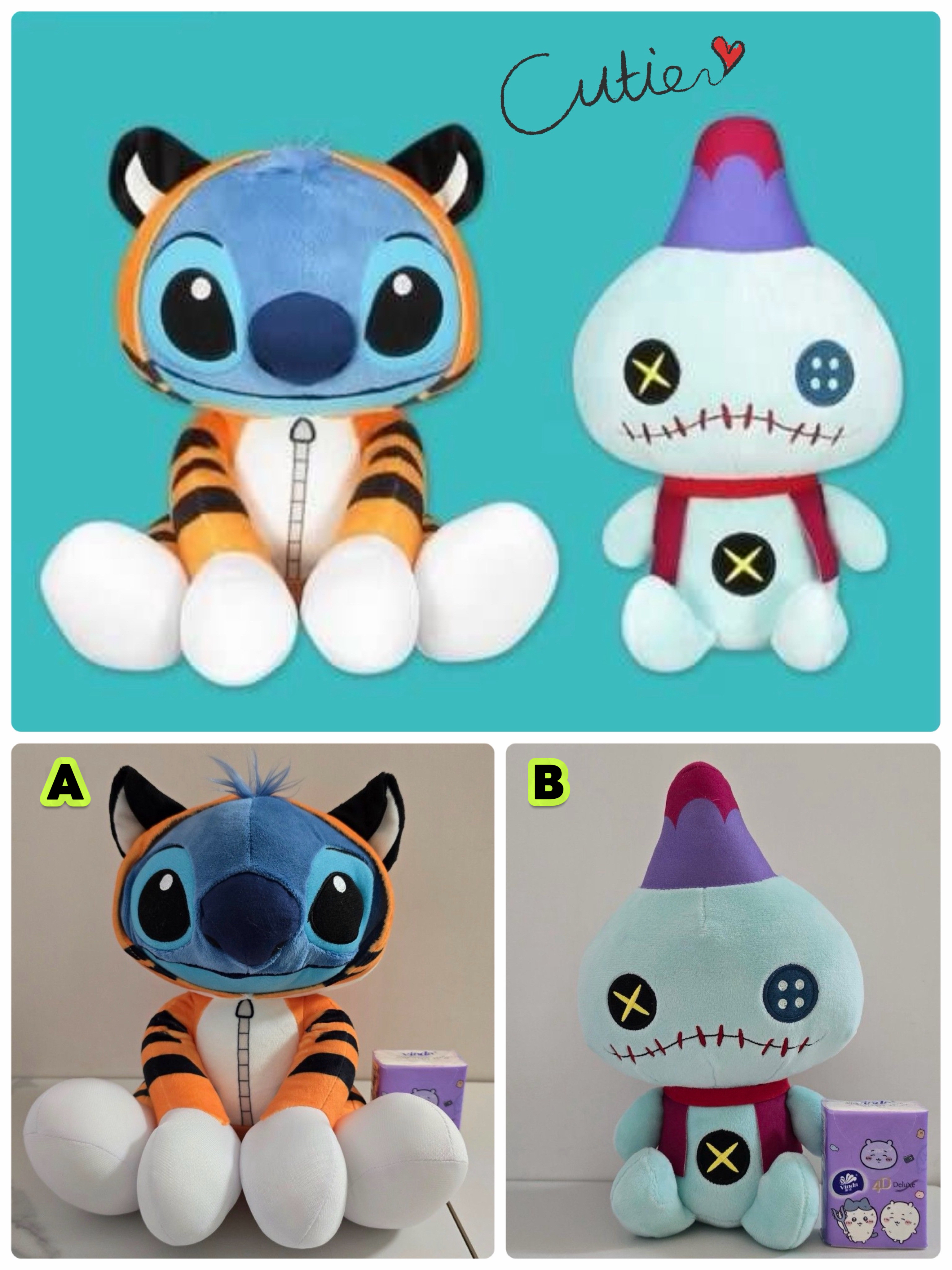 ☆現貨☆Disney迪士尼Lilo & Stitch史迪仔小甘阿拉丁造型大公仔