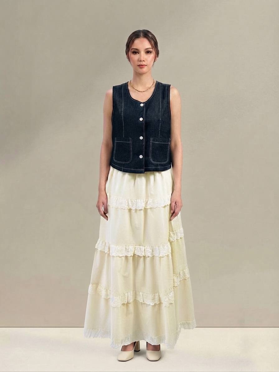 W6022A - Layered Maxi Skirt  