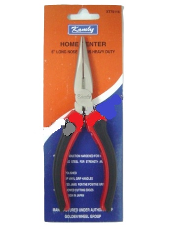 Kamly6吋紅黑柄尖咀鉗XT75116