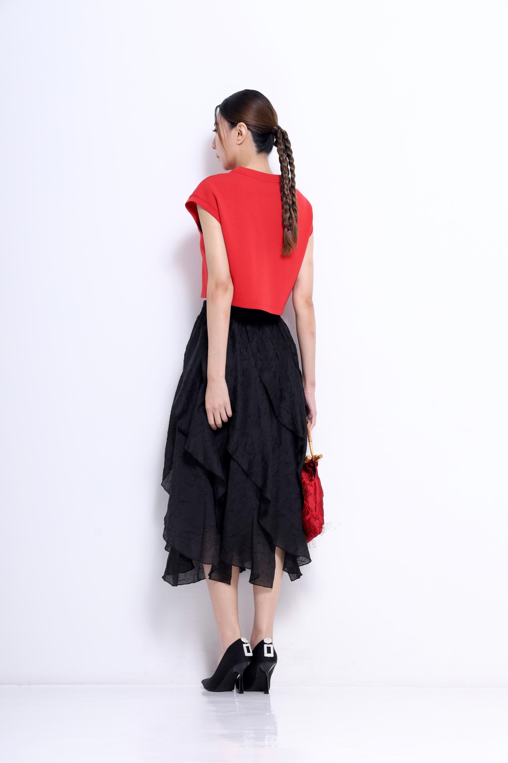 CS1396 FRILL PATTERN ORGANZA SKIRT