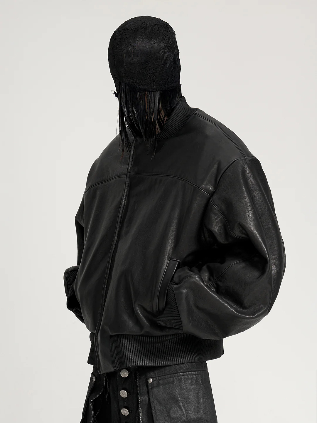 VAR-45｜RIFT FORM · ZIP-SLEEVE LEATHER BOMBER