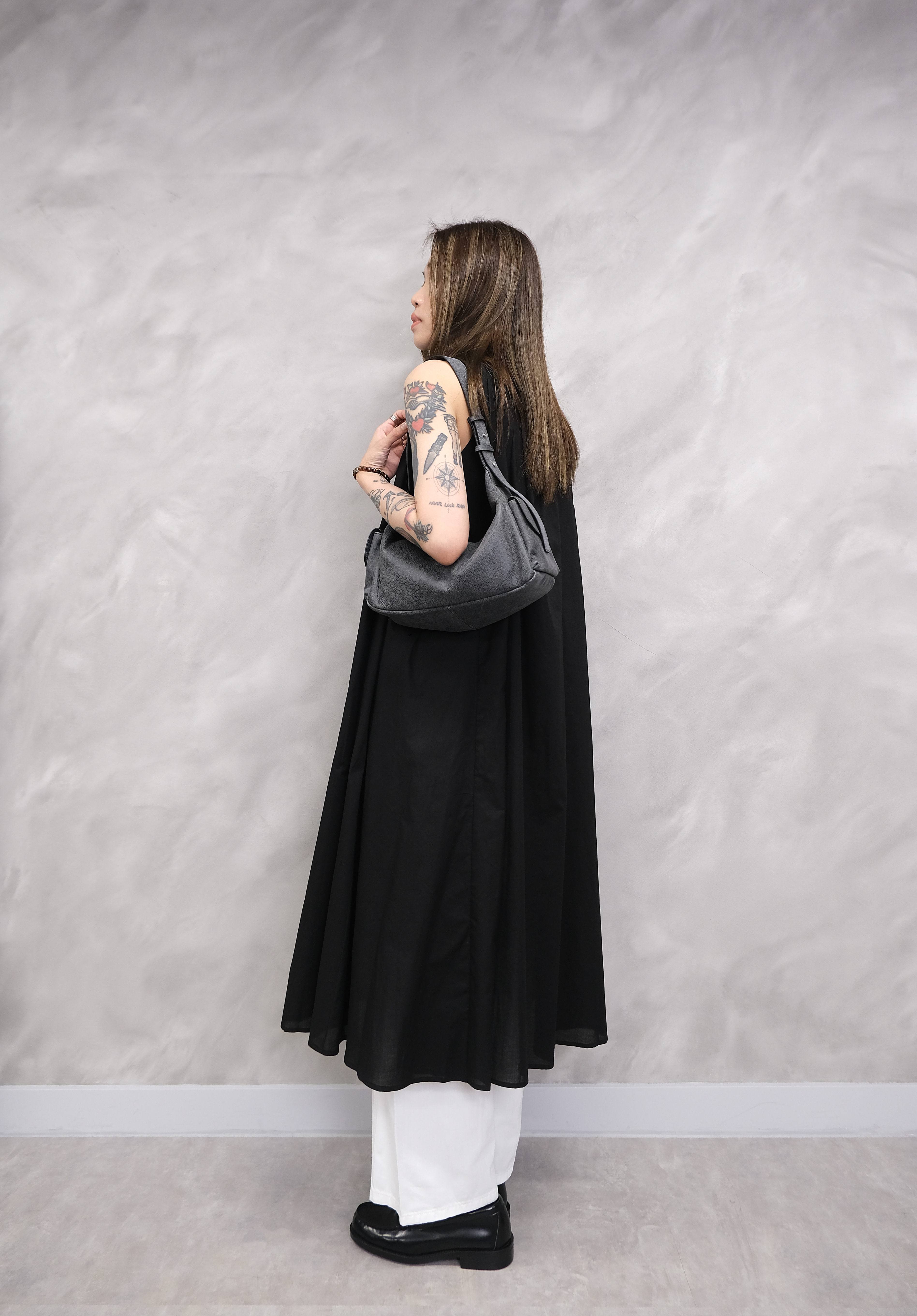 Cotton shirring sleeveless dress #op16