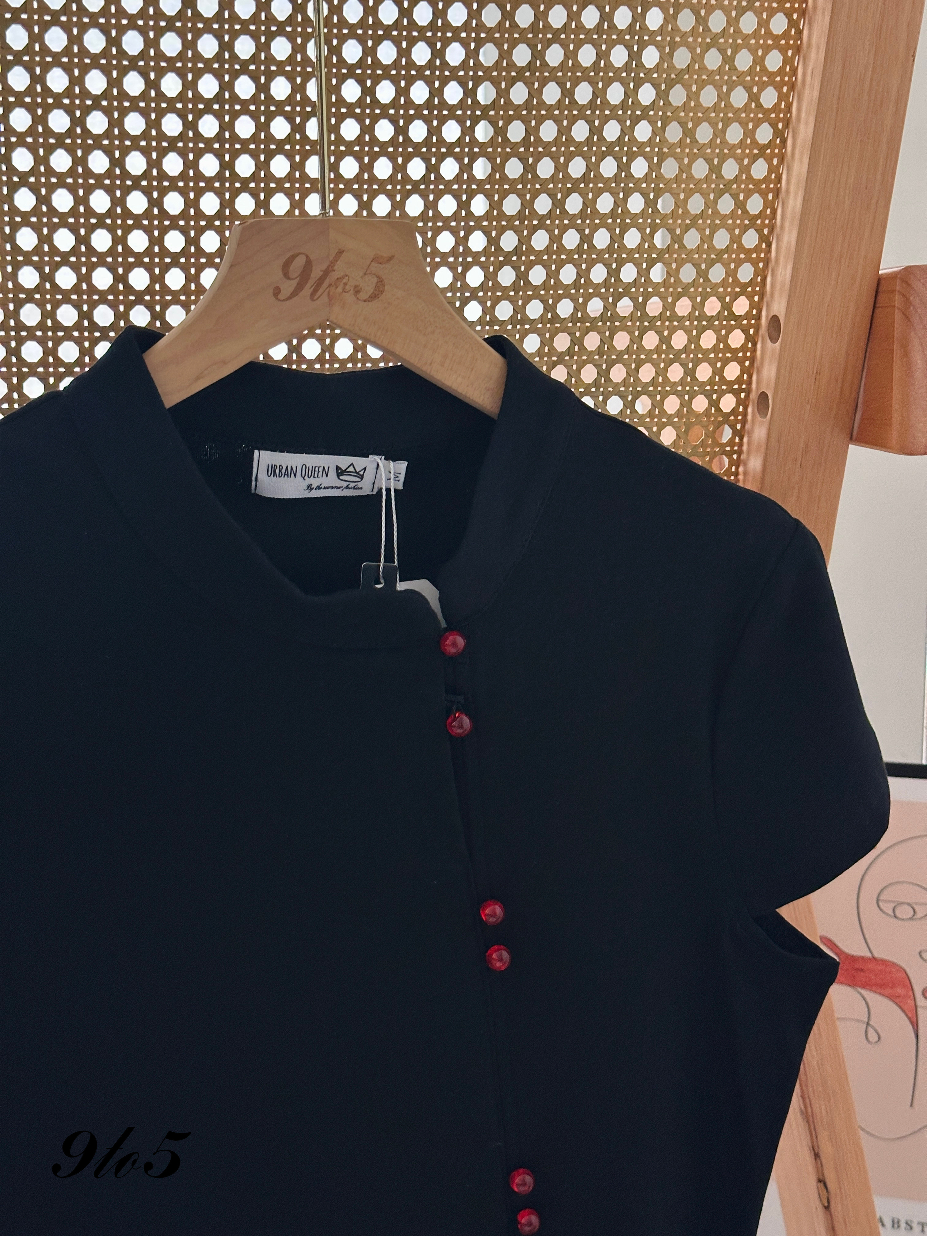 T3902 Cape Sleeve Cheongsam Top - 3 Colors