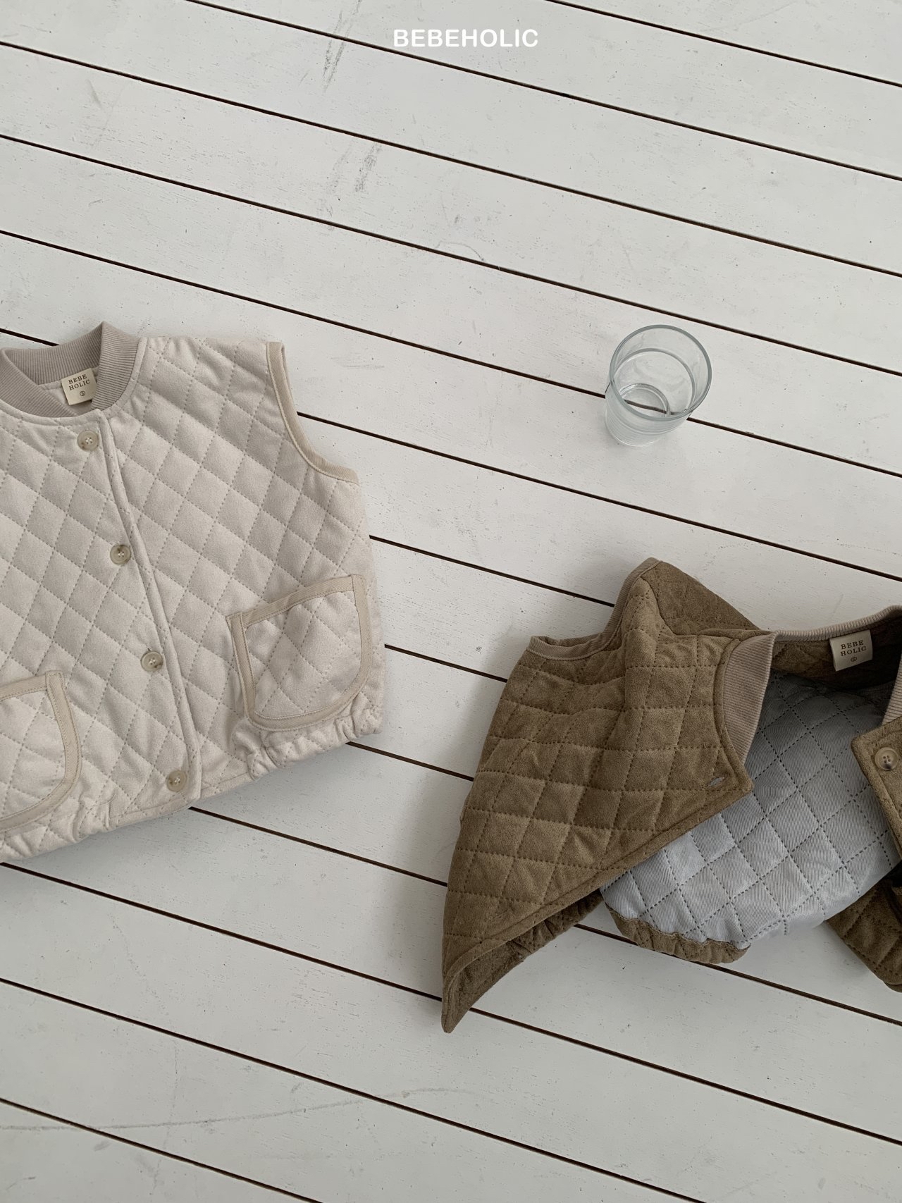 🌸預訂 韓國直送🌸🇰🇷BEBEHOLIC兩色口袋絎縫背心外套