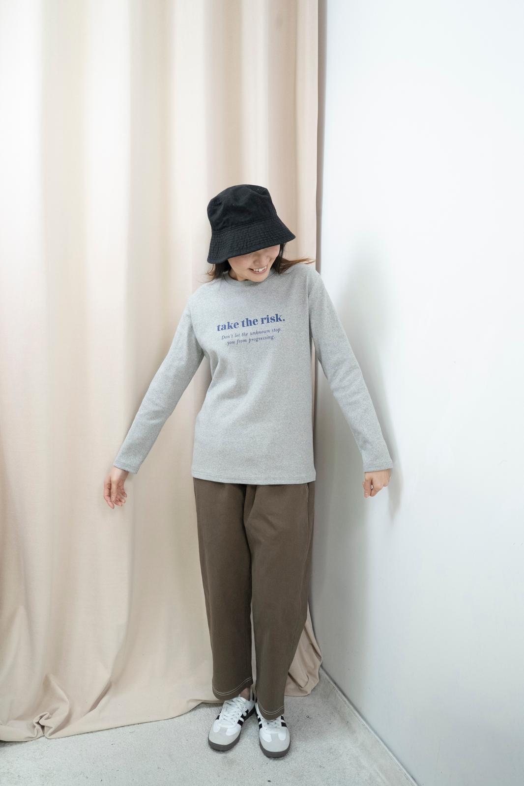 合身文字薄絨面Tee（3色）