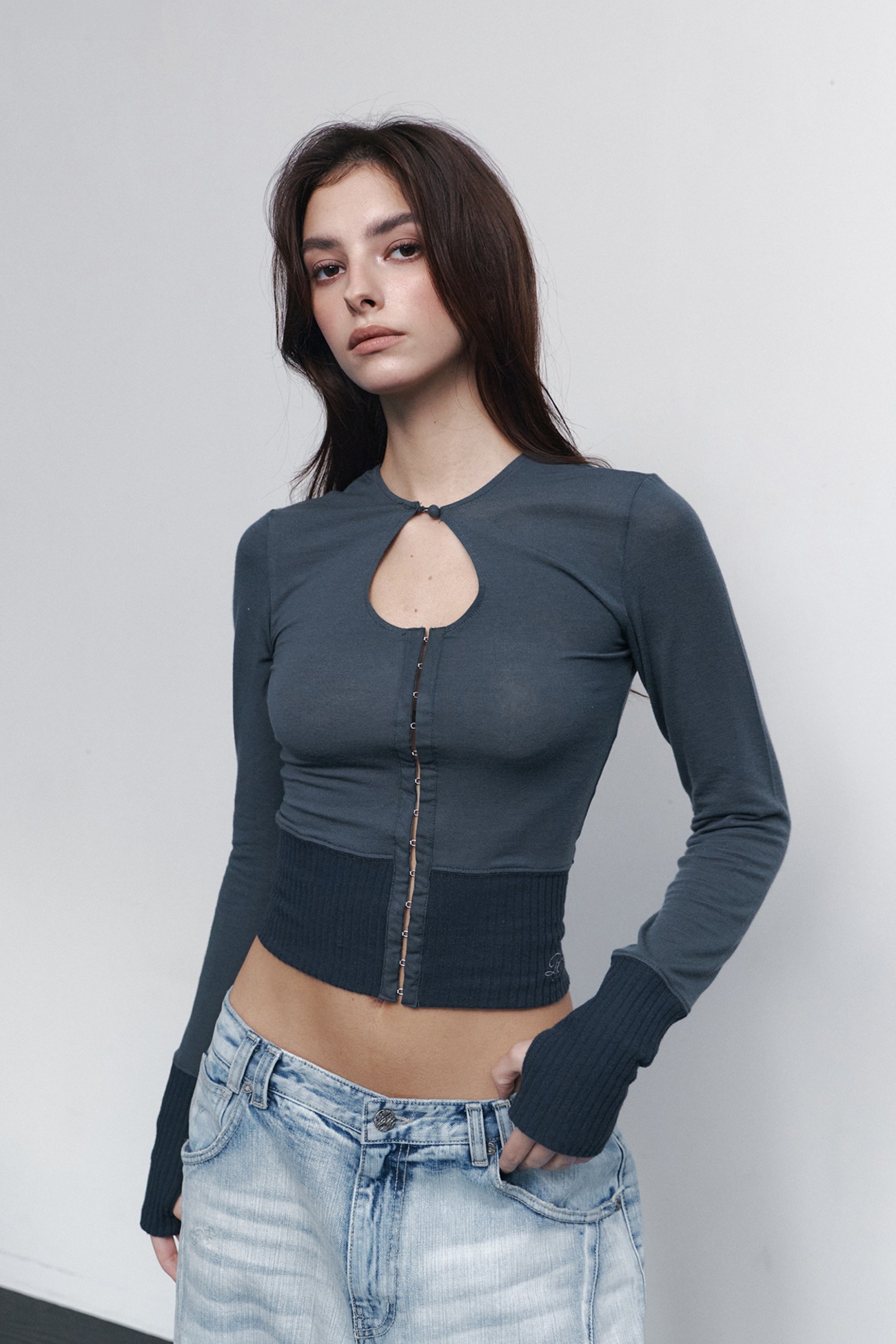 pleaseNOFOLLOW - Ollie Hooked Cardigan (Pale Charcoal)