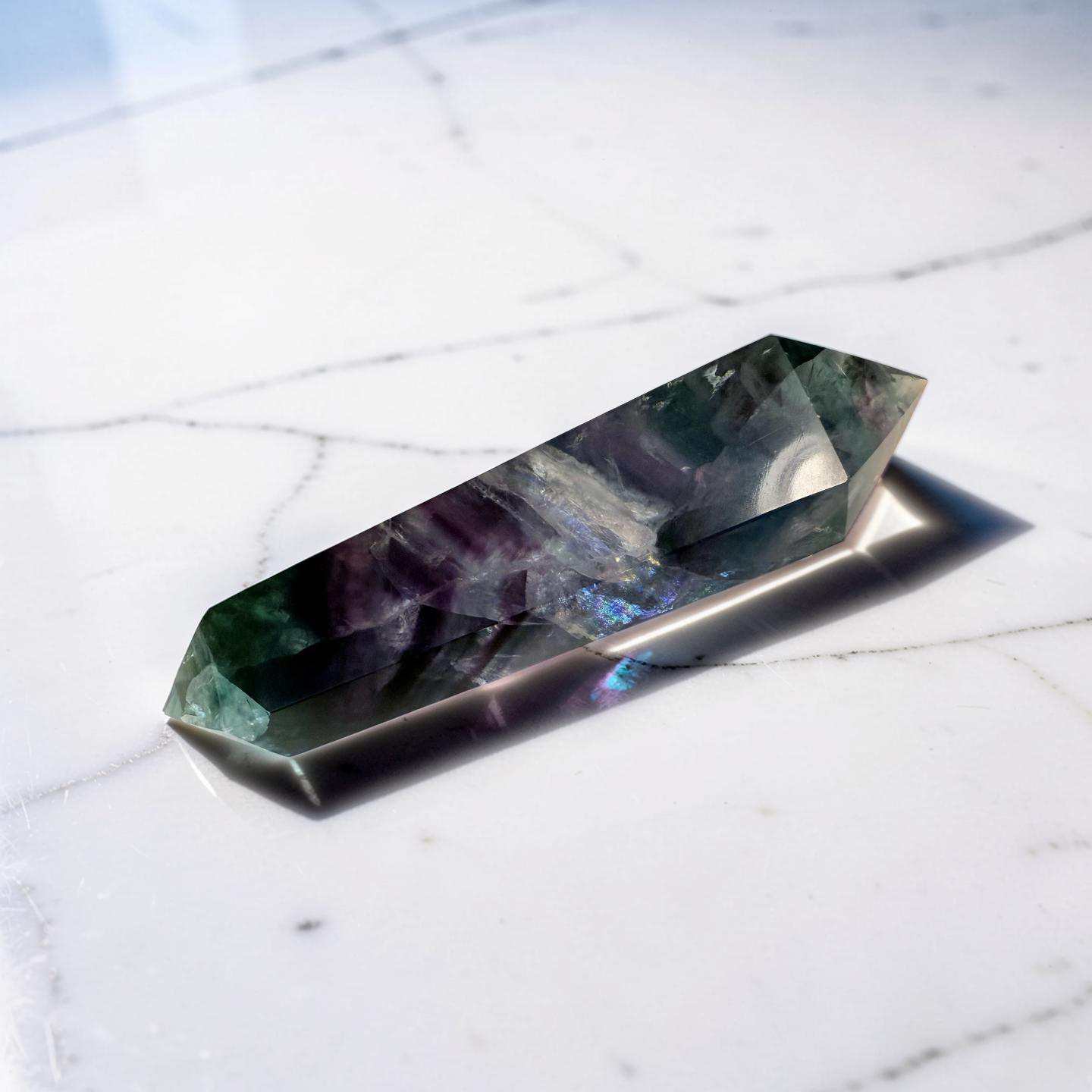 雙尖彩虹螢石（Double terminated Rainbow Fluorite）