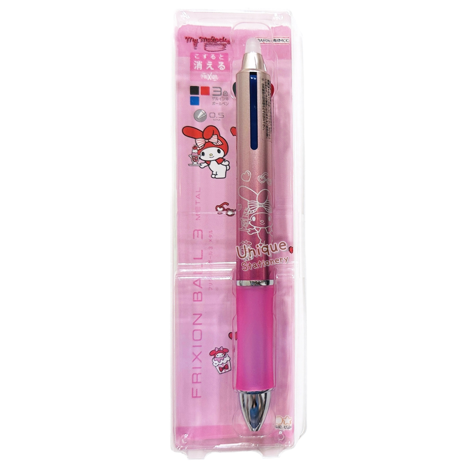 現貨｜Sanrio My Melody 日本製 Pilot Frixion Ball 3 Metal 0.5mm 3色 可擦原子筆 (S4659473)