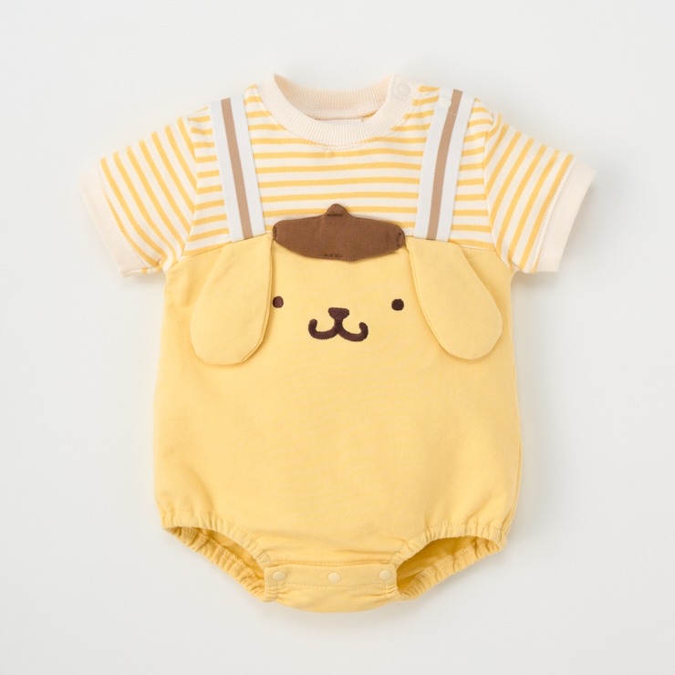 🇯🇵限量預訂 日本直送🇯🇵布甸狗條紋吊帶短袖包屁衣