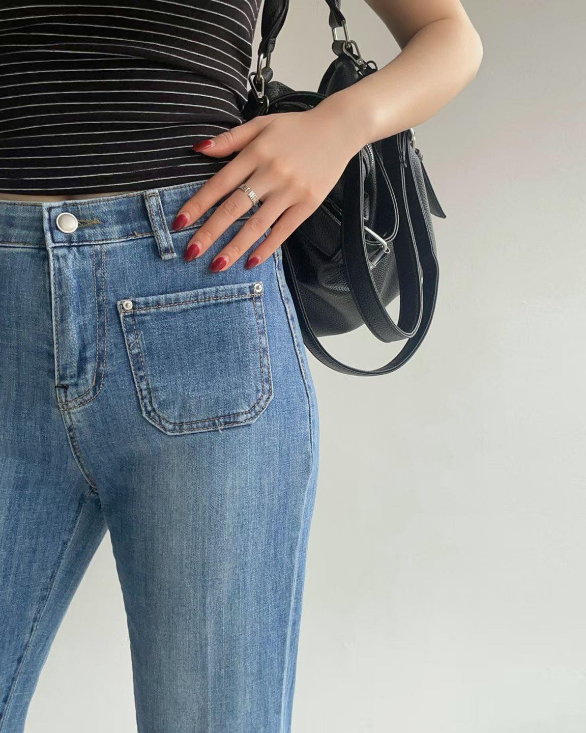 雙袋小喇叭牛仔褲