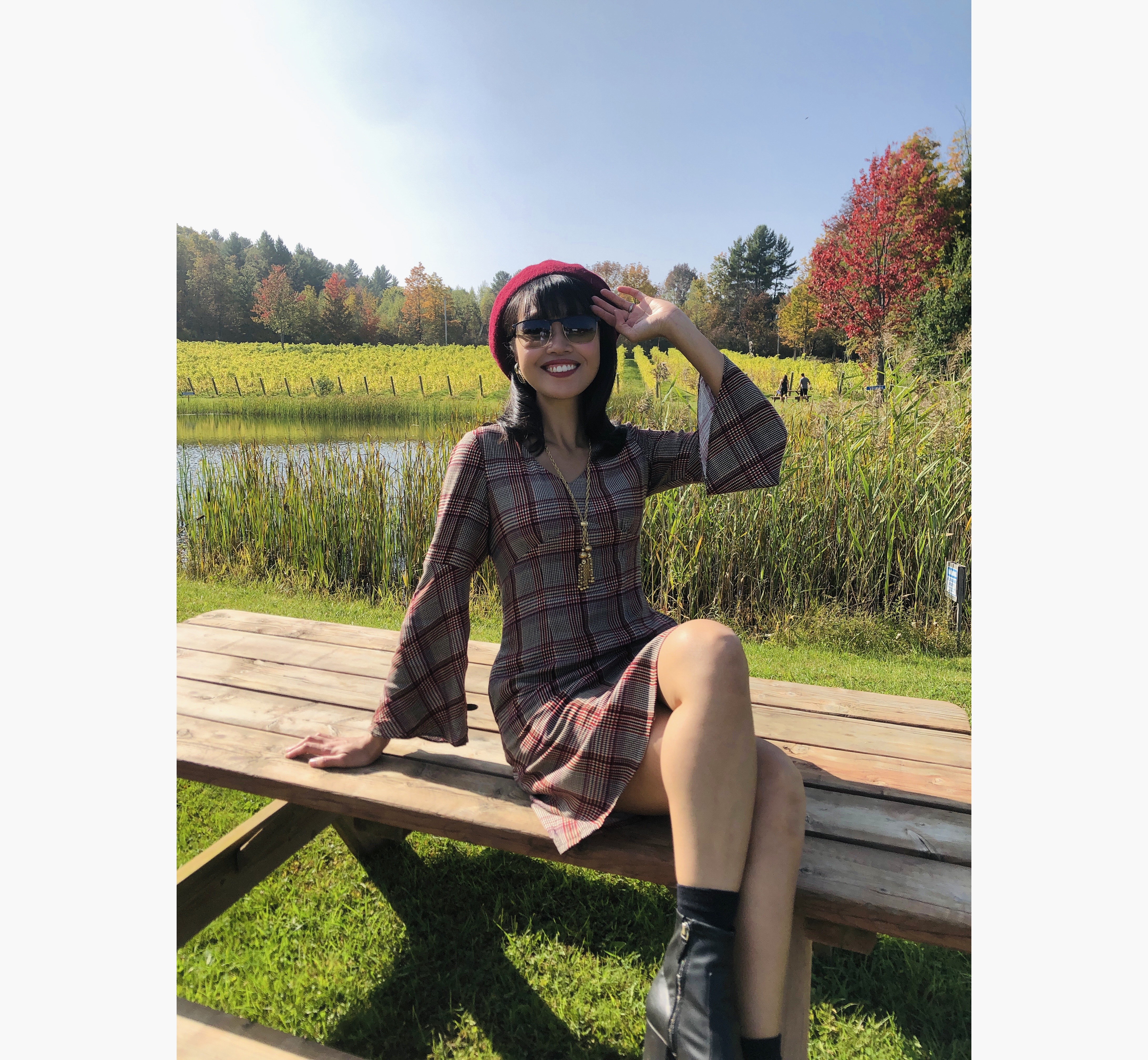 (Ready-Made) 1970s-Inspired Bell sleeve Poppy Country Dress(FM195)