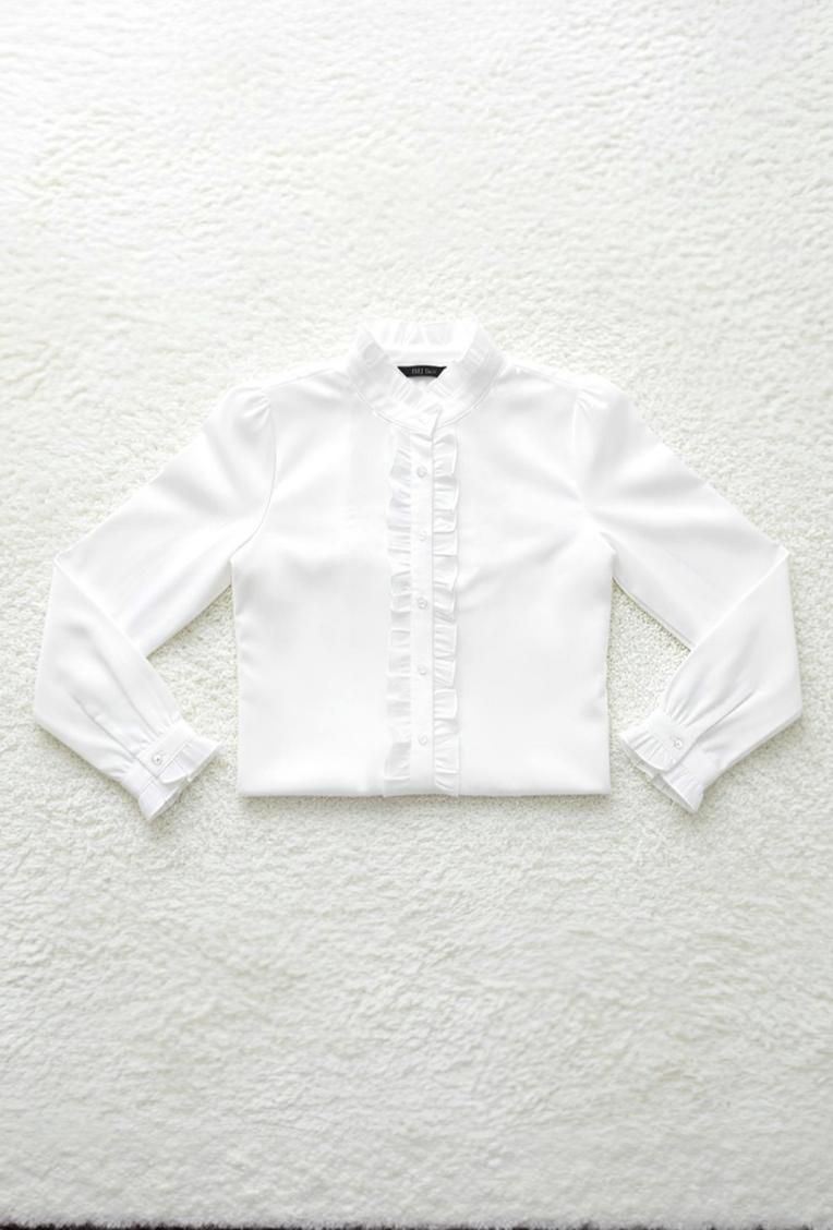 Ruffled Long Sleeve Blouse