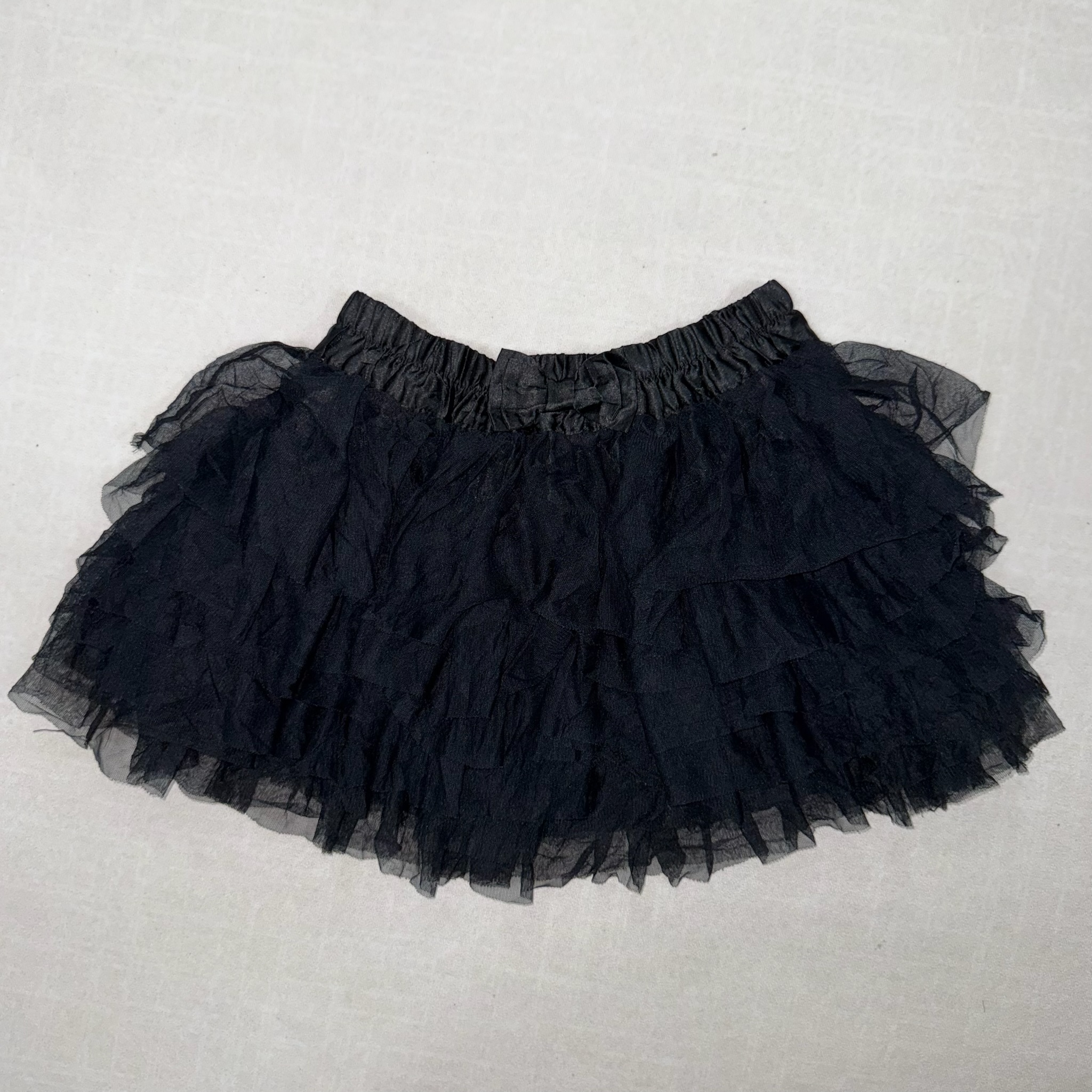 Dark Bow Chiffon Tiered Skirt