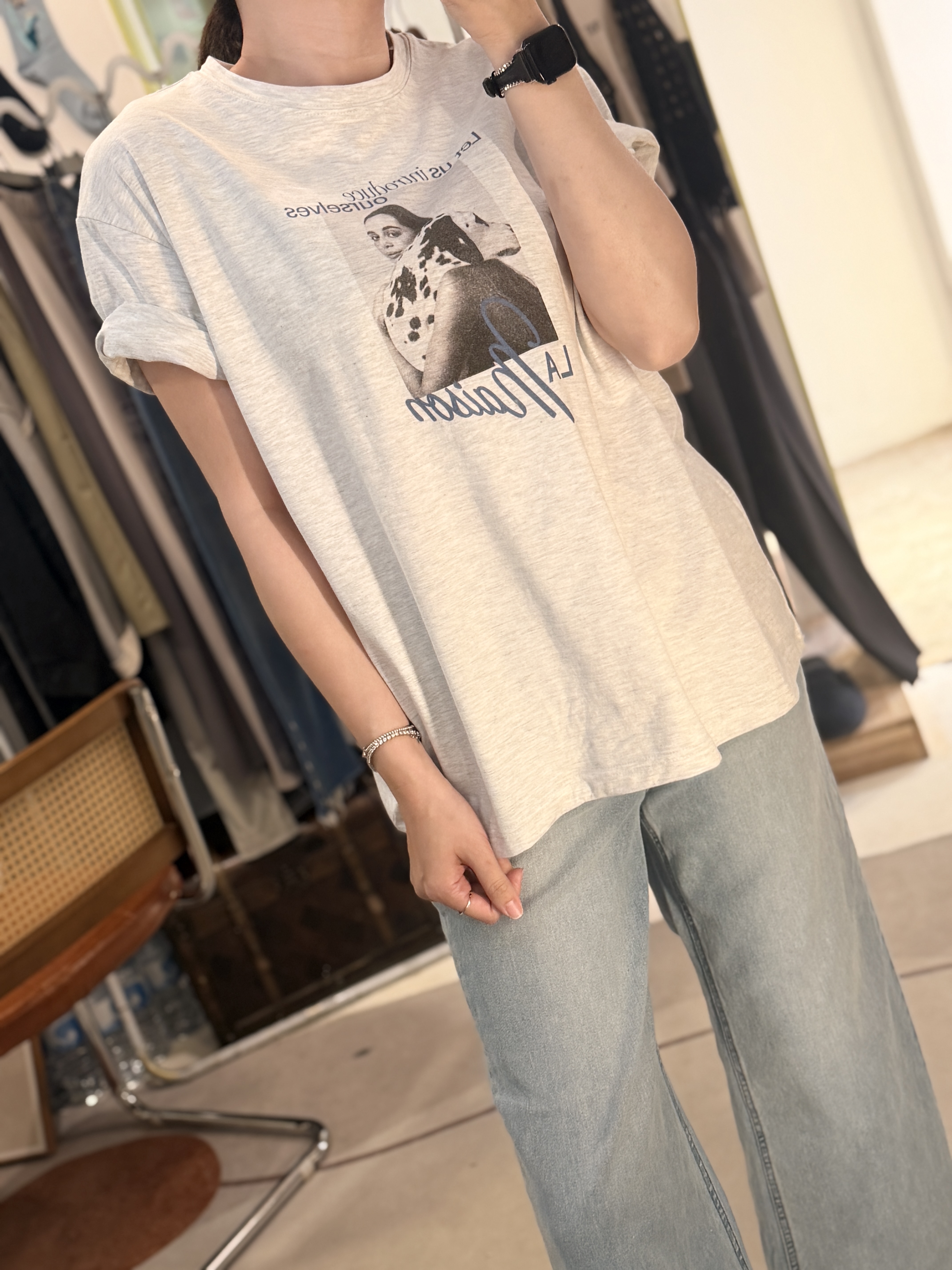 Woman & dog tee