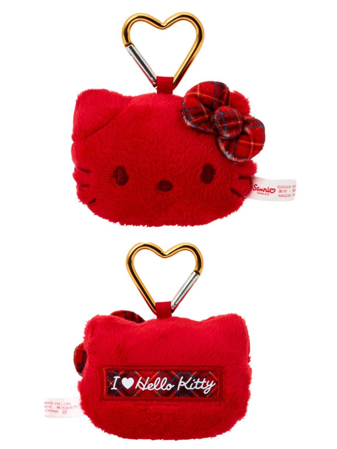 Hello Kitty 臉型毛公仔 爬山扣掛件吊飾 