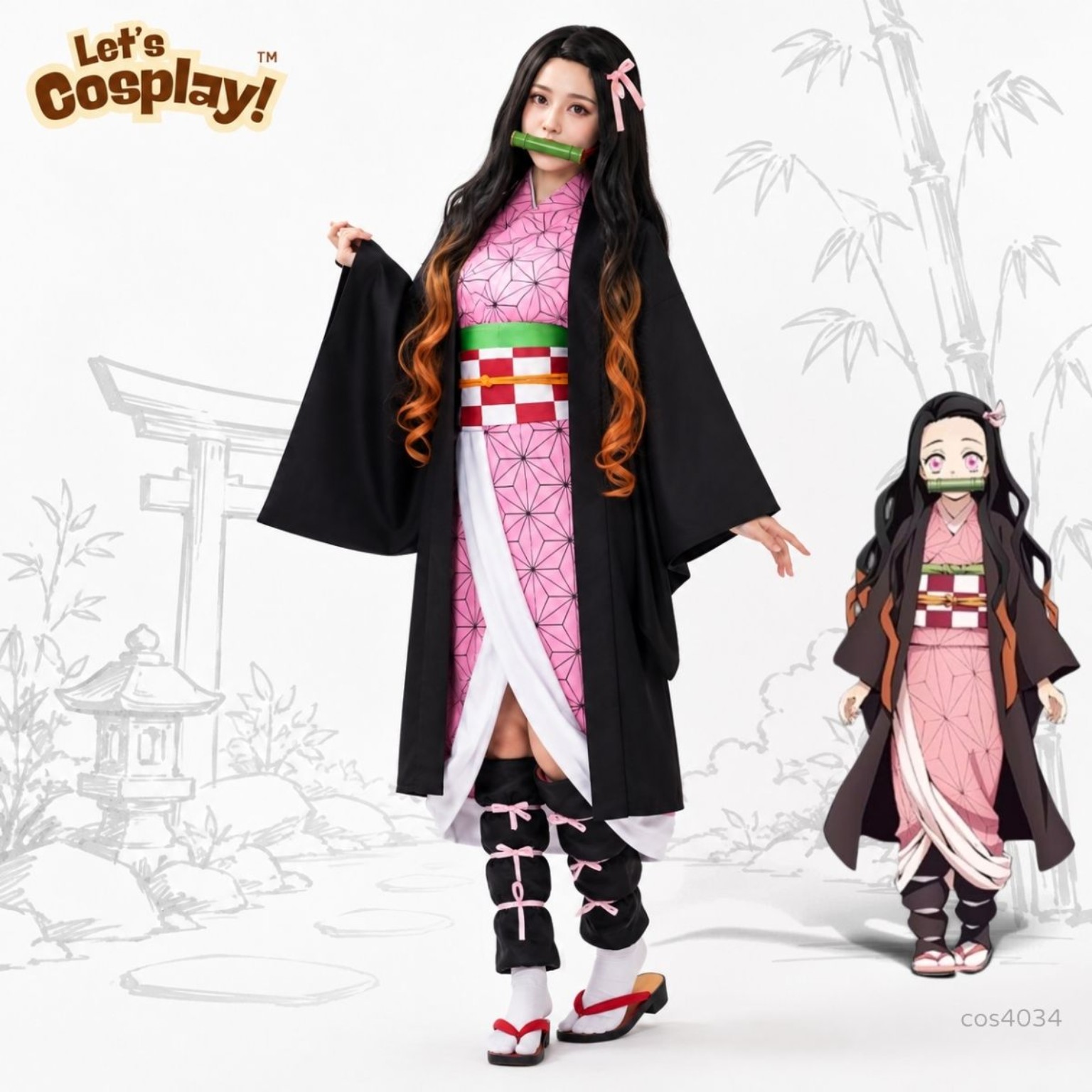 鬼滅之刃禰豆子主題成人女裝Cosplay Costume 7件套 角色扮演服裝