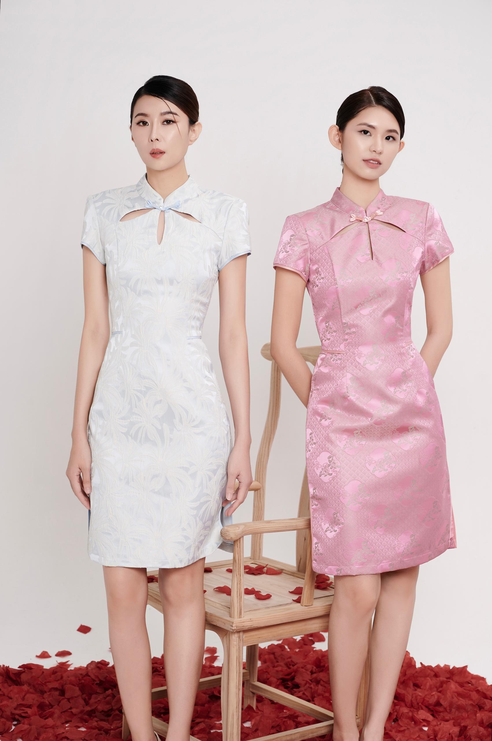 独家短袖旗袍 2124