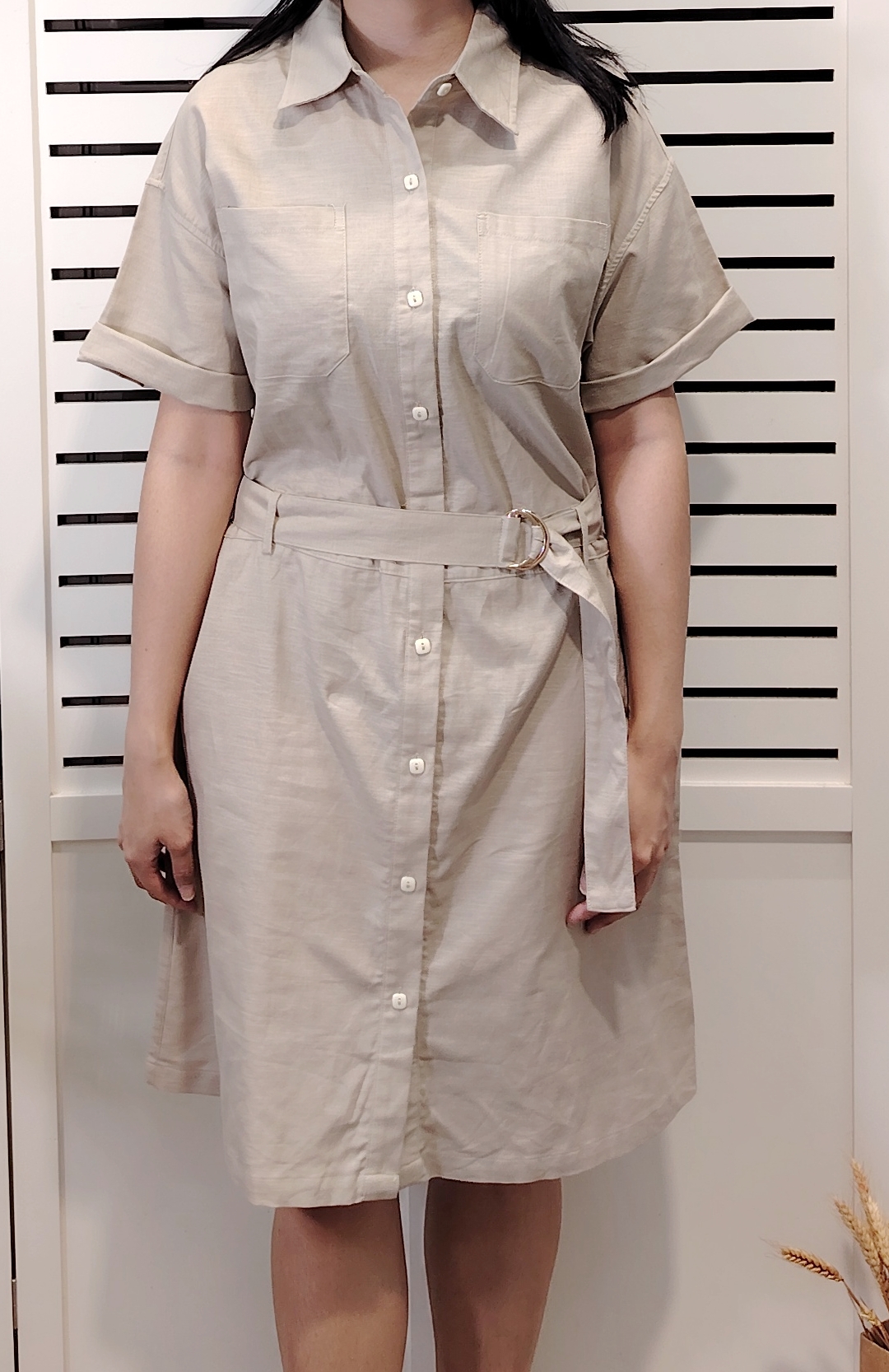 H9382 Collar Dress With Belt