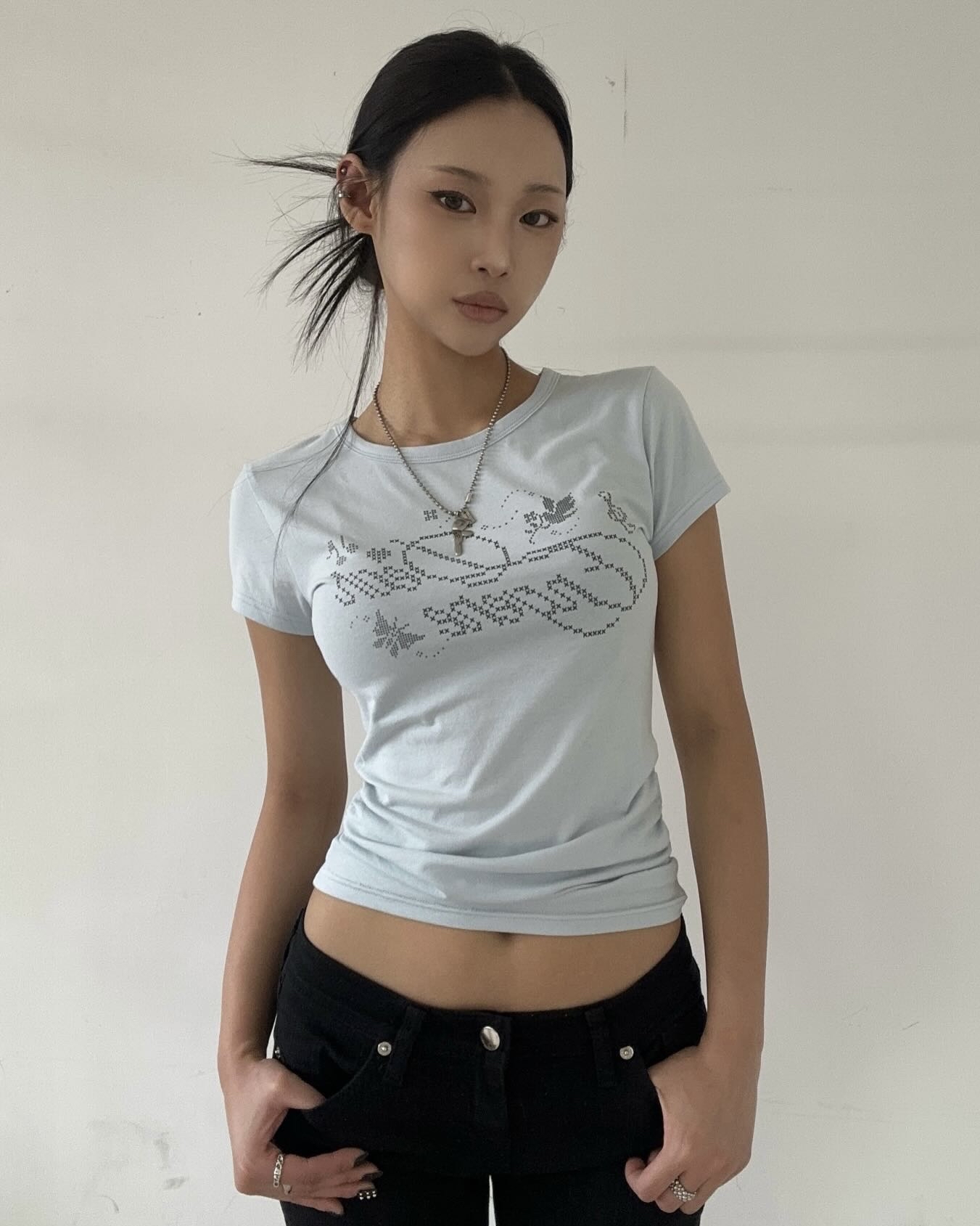 carol cross-stitched tshirt