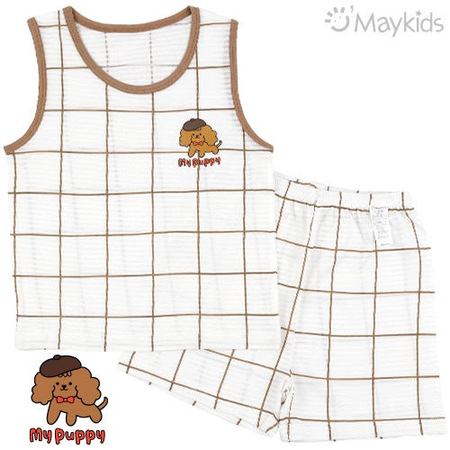 Maykids 無袖家居服 (格仔狗)