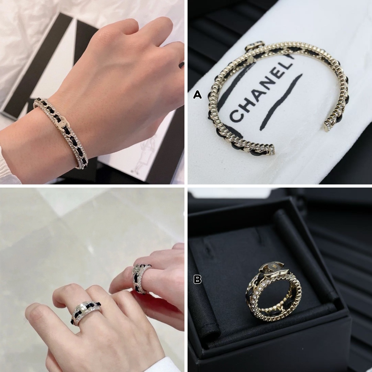 【原單】CHANEL 爆款皮穿鏈cc logo手鐲/戒指