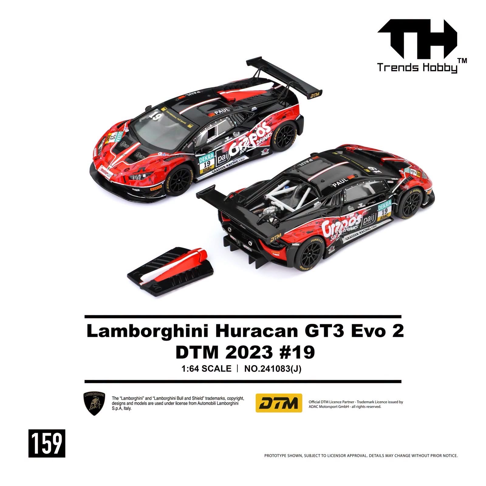 （預訂 Pre Order) Trends Hobby (241083(J)) Lamborghini Huracan GT3 Evo 2 DTM 2023 #19