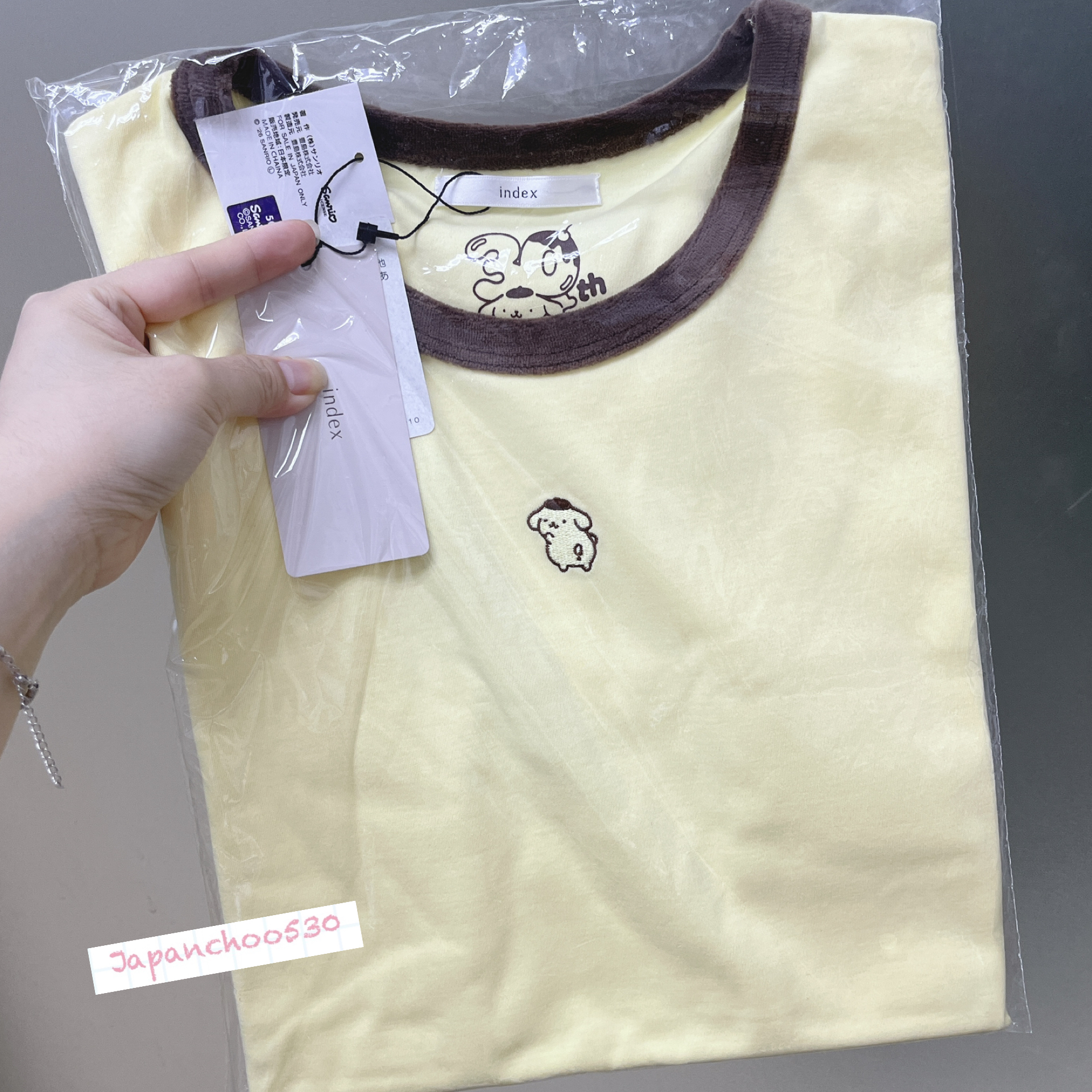 日本預訂📍日本index x 布甸狗30週年系列 - 絨面邊短袖Tee