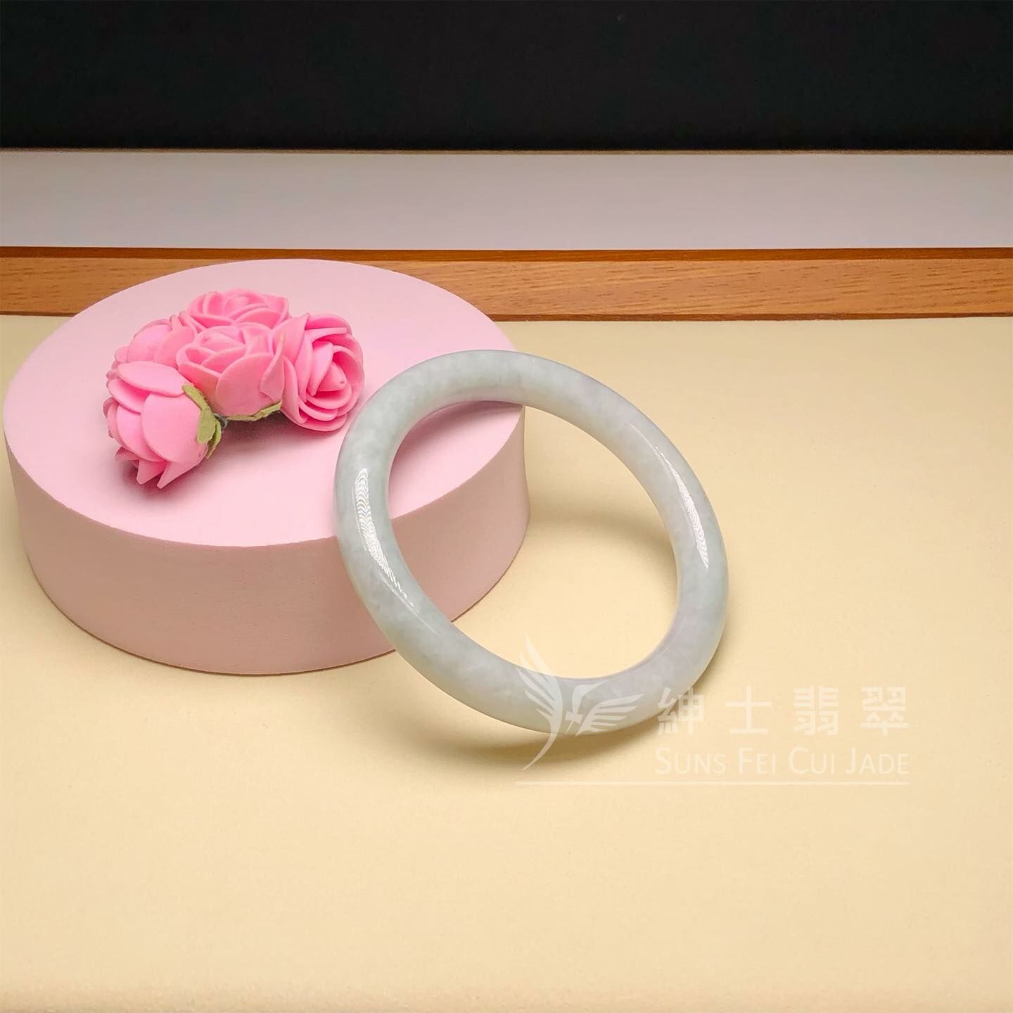 豆種淡綠圓鐲58.6mm