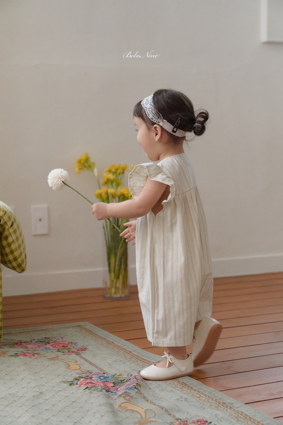 ☀️預訂 韓國直送☀️🇰🇷Bebenine兩色條紋荷葉邊袖純棉連身服