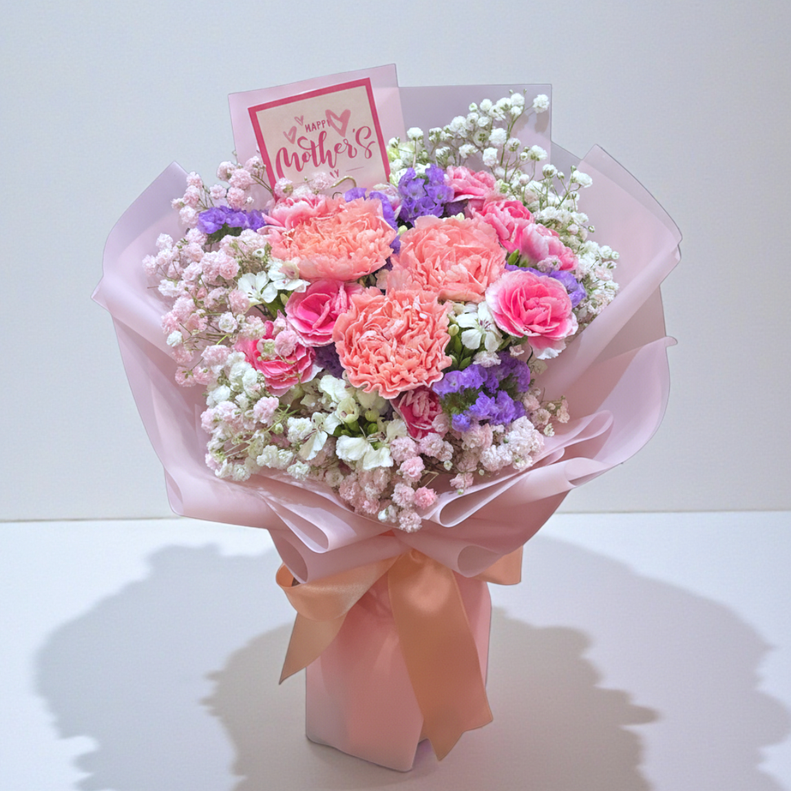  👉🏻鮮👈🏻淺粉康乃馨 3支 5支丨母親節花束丨淺粉花束丨康乃馨花束丨心意小花束丨小花束丨觀塘花店