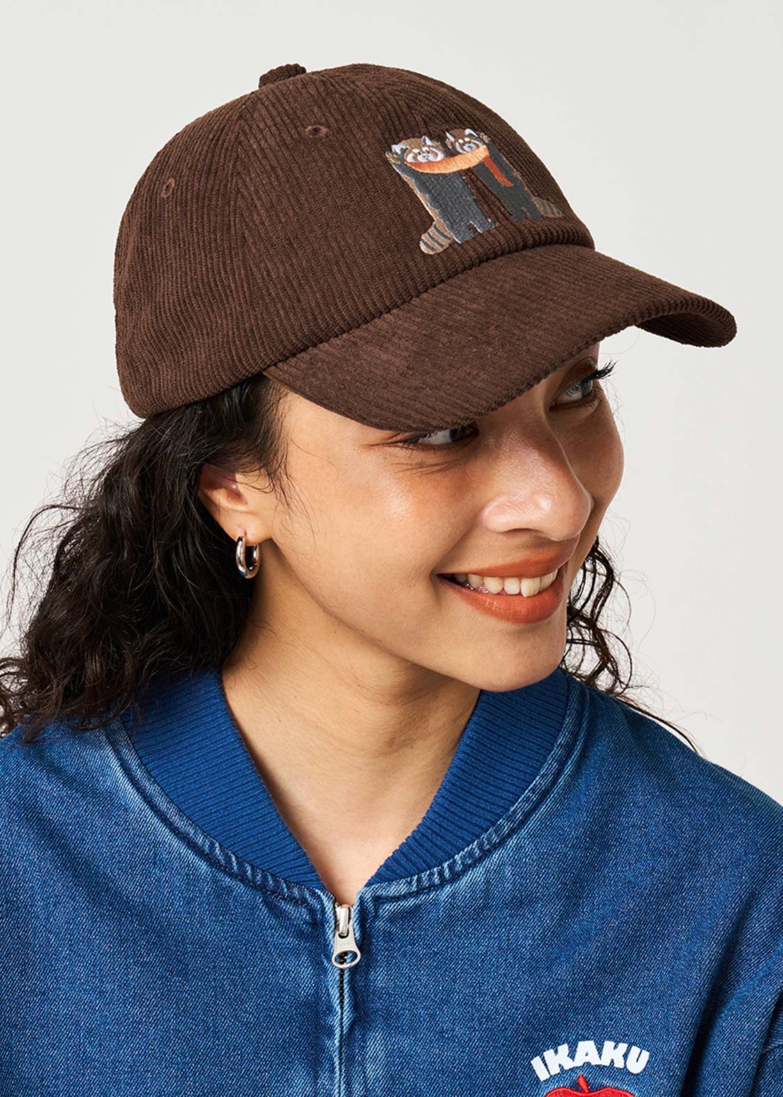 📦訂購 日本限定 graniph IKAKU Red Panda 小熊貓 燈芯絨棒球帽