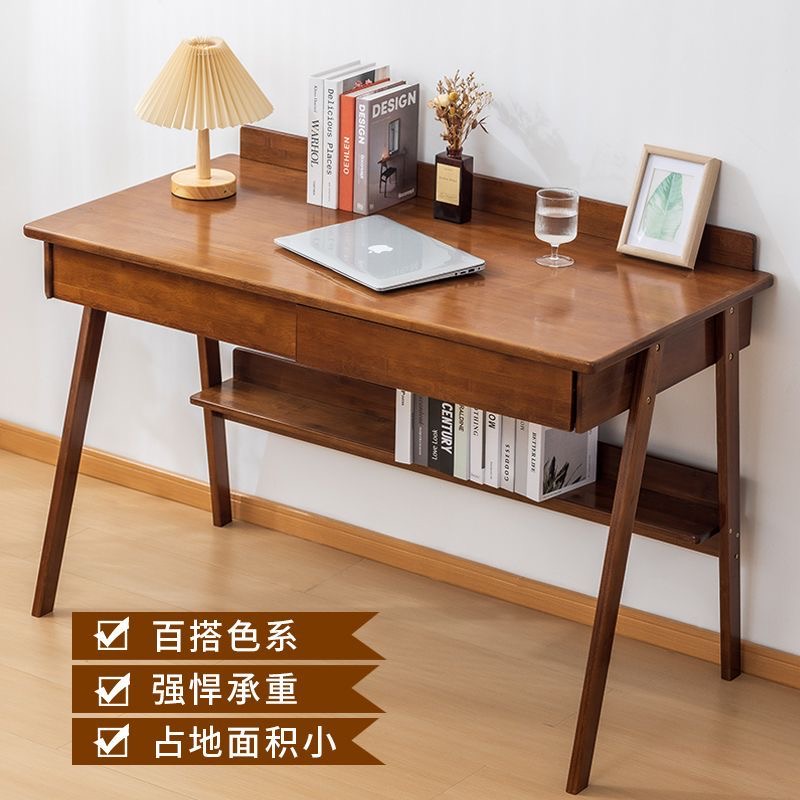 北歐簡約電腦桌全竹加厚家用辦公工作台書房寫字桌臥室學習桌‑table